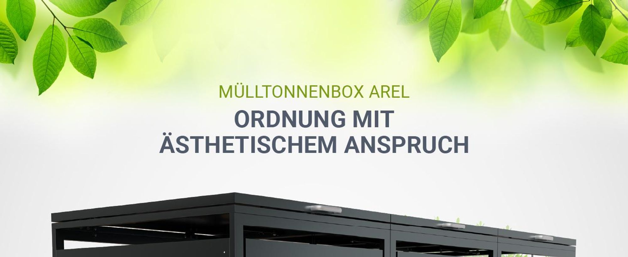 Juskys Mülltonnenbox Arel 3er - Metall Gartenbox - Anthrazit