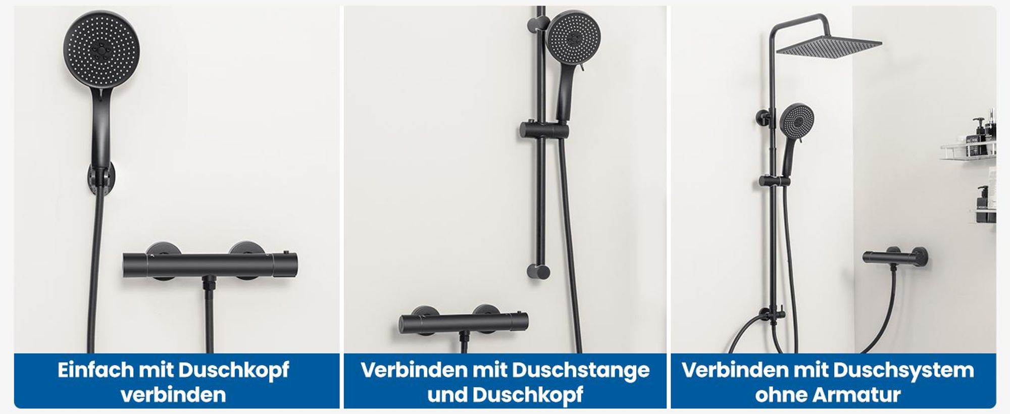 Auralum Duscharmatur mit Thermostat, Mischbatterie Dusche 38°C Sicherheitssperre, Armatur Dusche aus Zinklegierung, Anti-Verbrühungsdesign