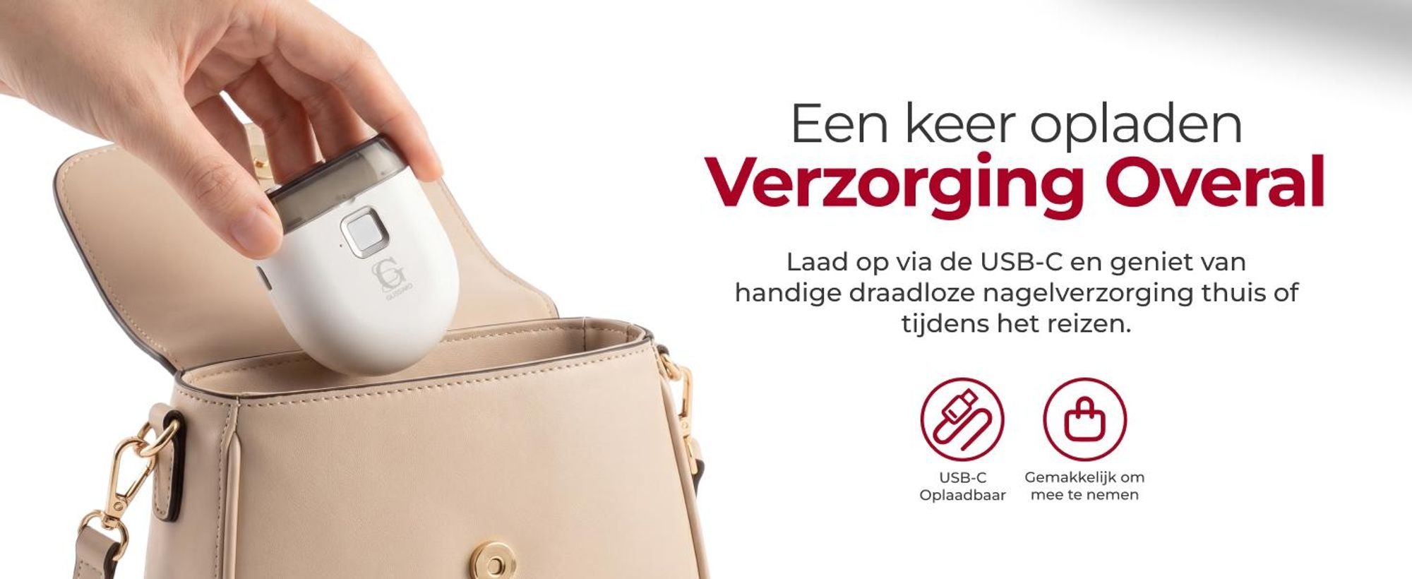 Professionele elektrische nagelknipper, automatische manicure- en pedicuretrimmer voor volwassenen en baby's, geschikt voor vingernagels en teennagels. Wit