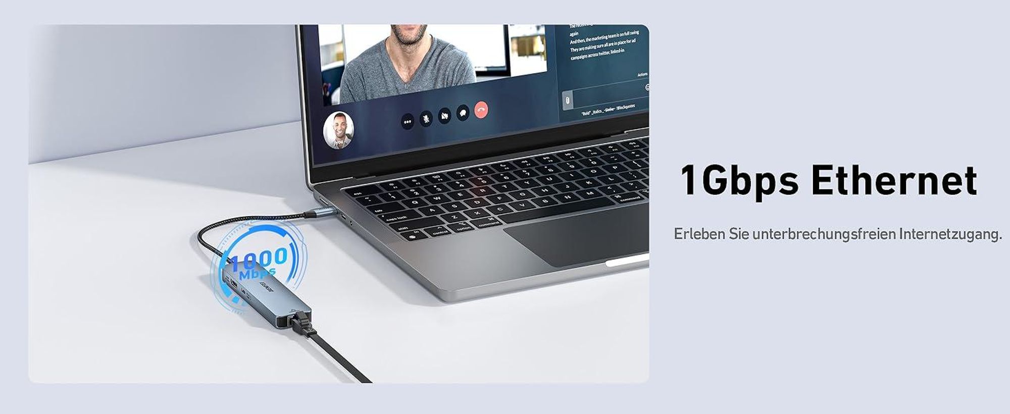 BENFEI Hubs USB C Hub 6in1 mit HDMI Ethernet und 100W PD
