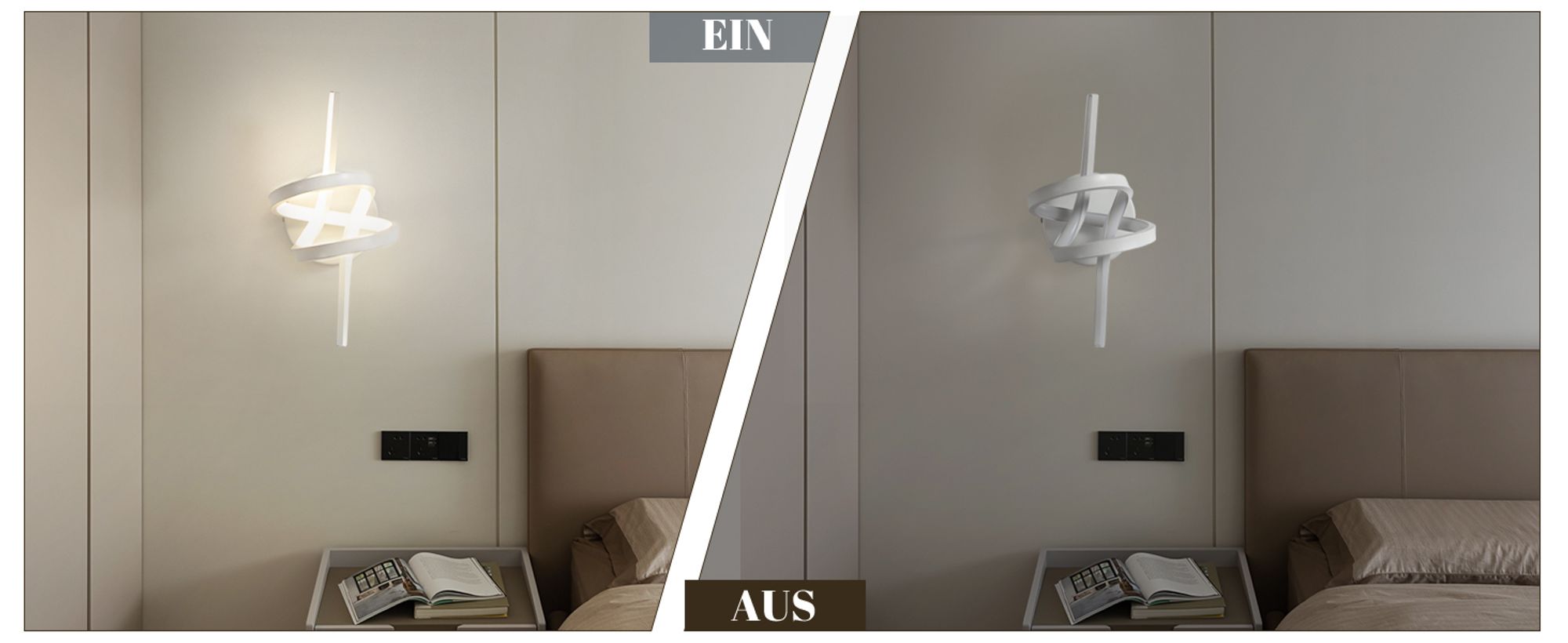 ZMH Wandlampe Led Wandleuchte Innen Wand Lampe für Treppenhaus Flur Wohnzimmer Schlafzimmer Badezimmer 7W Modern Design Weiß Wandleuchten Warmweiß 3000K