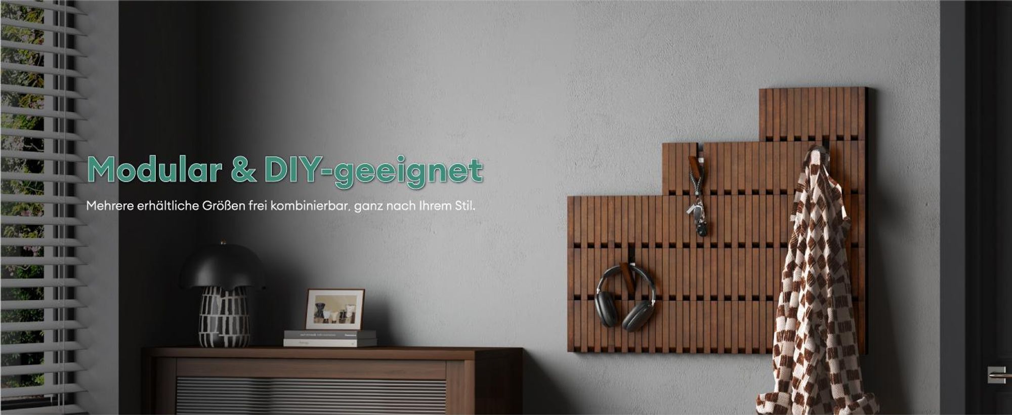 Mai & Mai Kleiderhaken Wandgarderobe Wandhaken aus Holz Garderobe mit 14 magnetischen Klapphaken Garderobenleiste Garderobenhaken Matt weiß Twigro-01