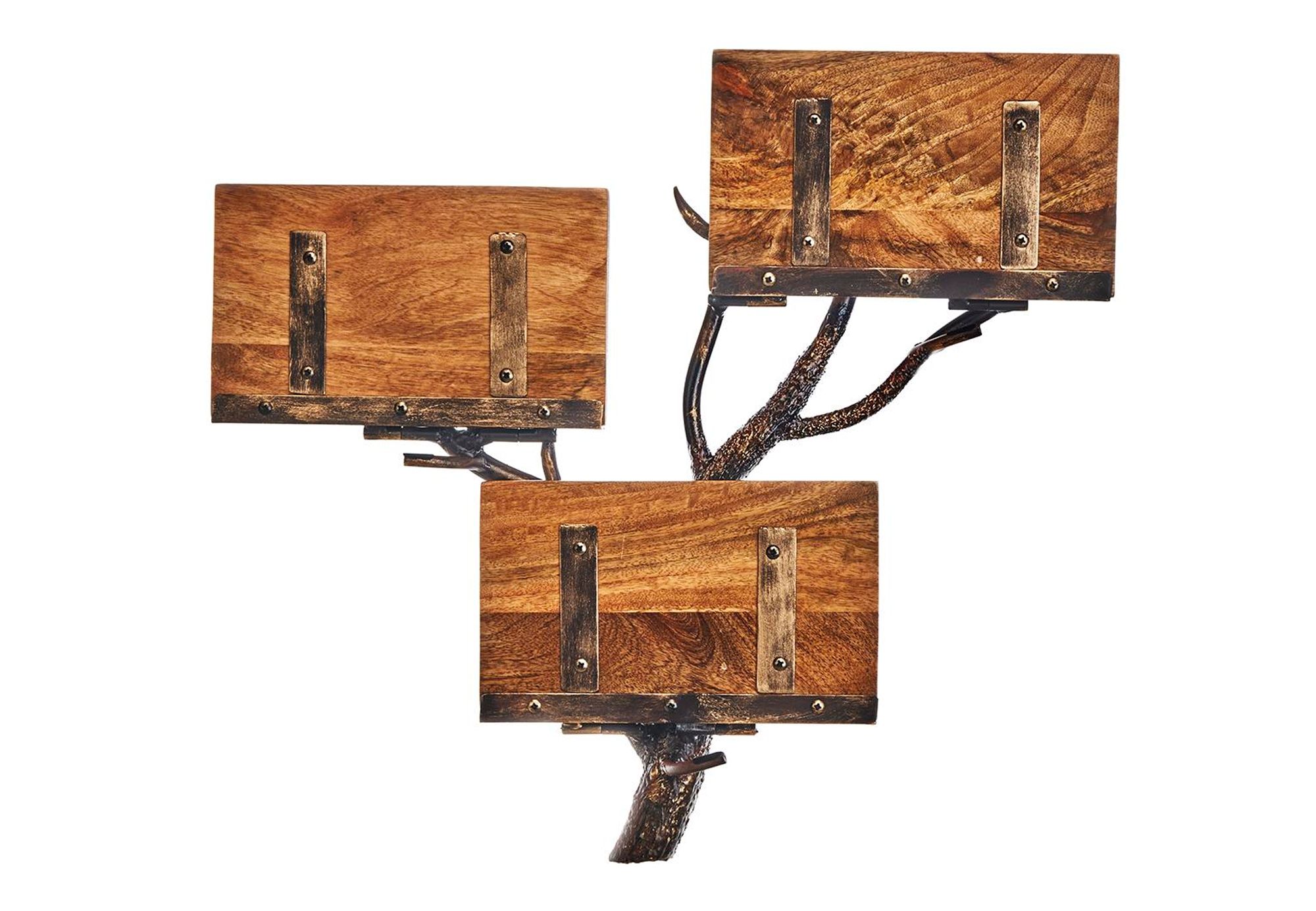 Kobolo Wandregal ESRA mit 3 Böden 57x19x46 cm Hängeregal Bücherregal Schweberegal Wandboard Dekoregal Ablageregal Wandablage Wohnzimmerregal