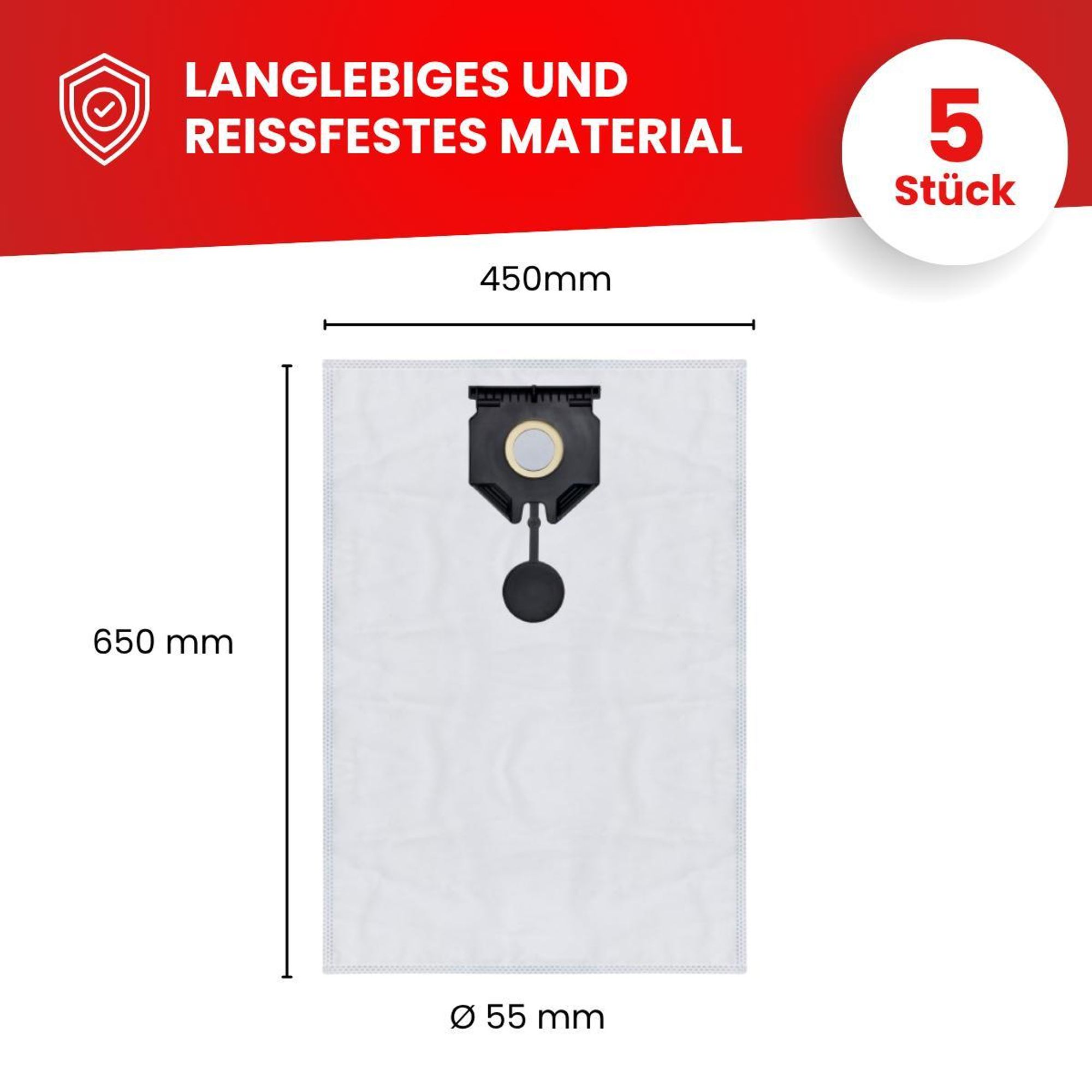 Invest 5 Staubsaugerbeutel geeignet für Kärcher NT 30/1 30 L Alternativ zu 2.889-154.0, Ersatz