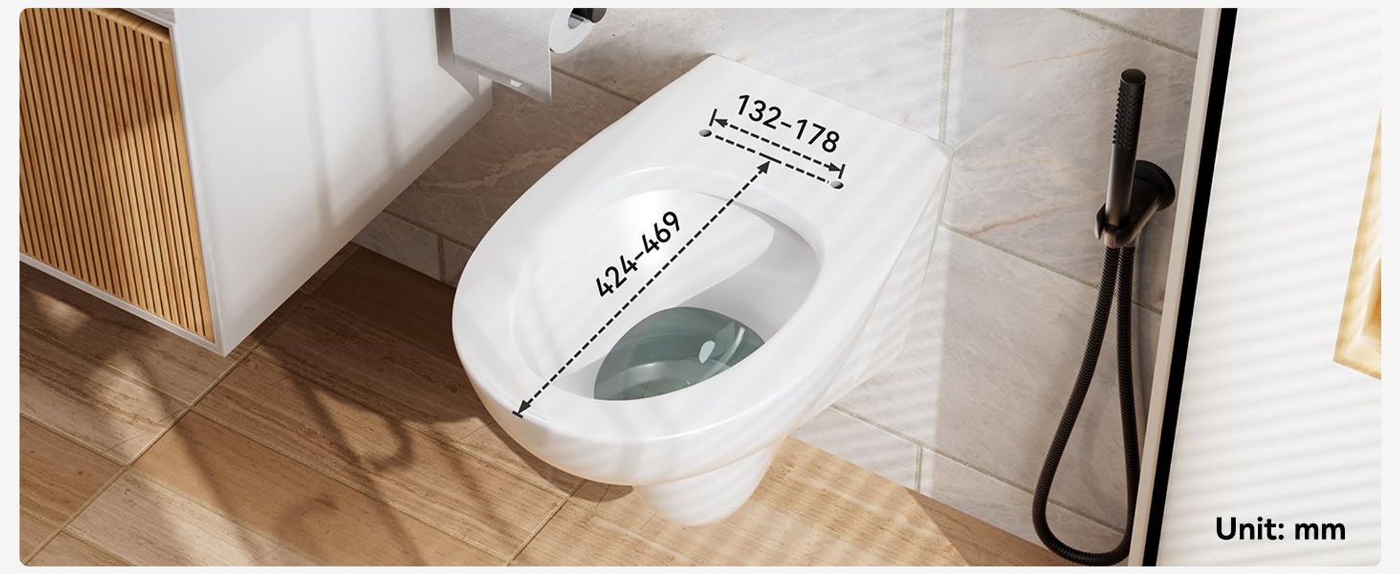 Toilettendeckel O Form WC-Sitze, Holzklobrille Marmor Design mit Absenkautomatik, Toilettensitz MDF Holz, WC Sitz Bequem & Stabil, KUTAS