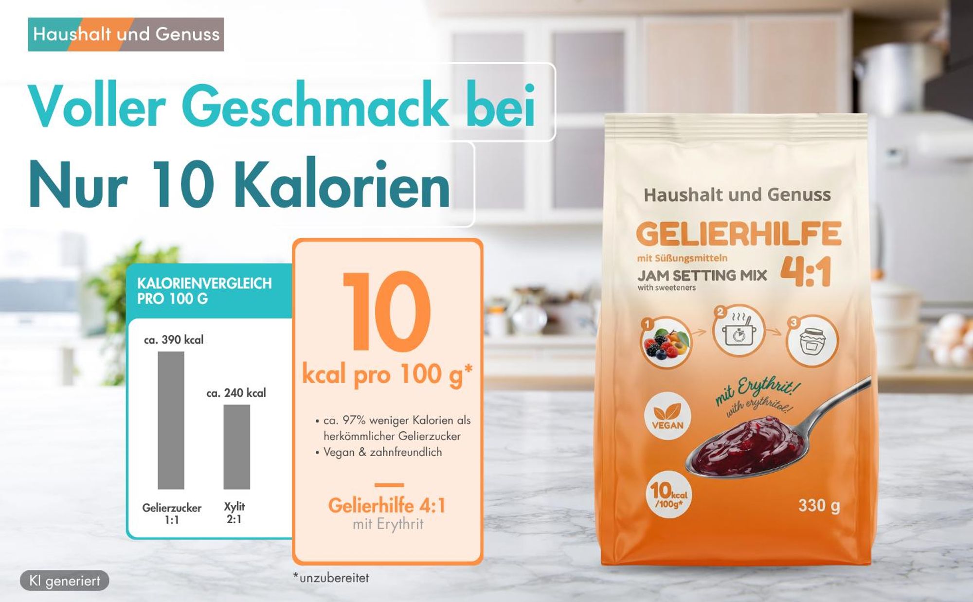 Alternative zu Gelierzucker mit Erythrit