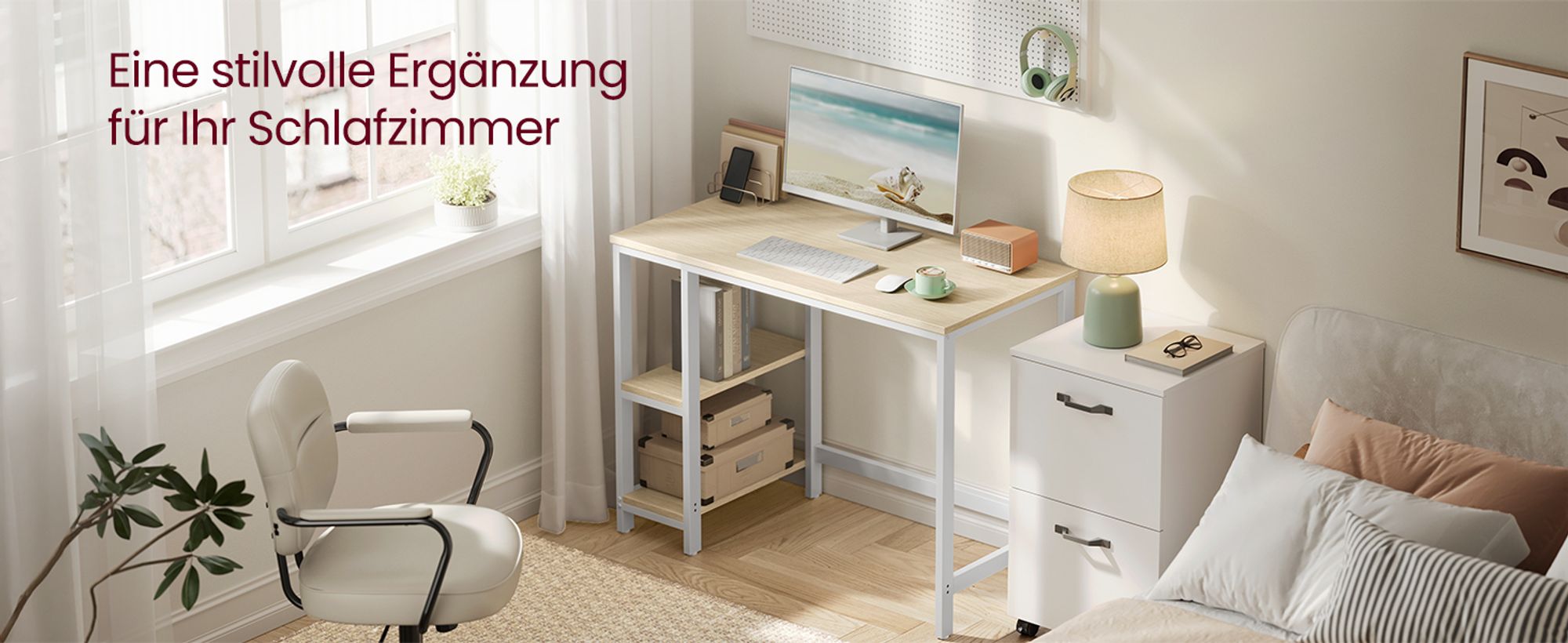 VASAGLE Tisch, Computertisch, Bürotisch, 100 x 50 x 76 cm, moderner Stil