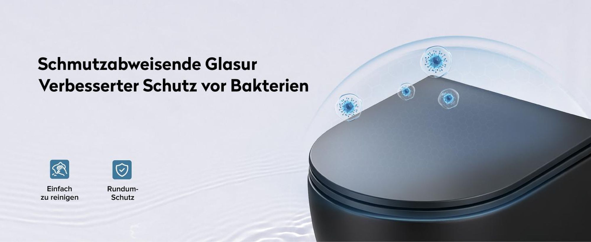 doporro Hänge-WC Spülrandlos Hänge-Toilette mit Tiefspüler inkl. Soft-Close Absenkautomatik schwarz matt aus Keramik Wandmontage Aachen179 neu