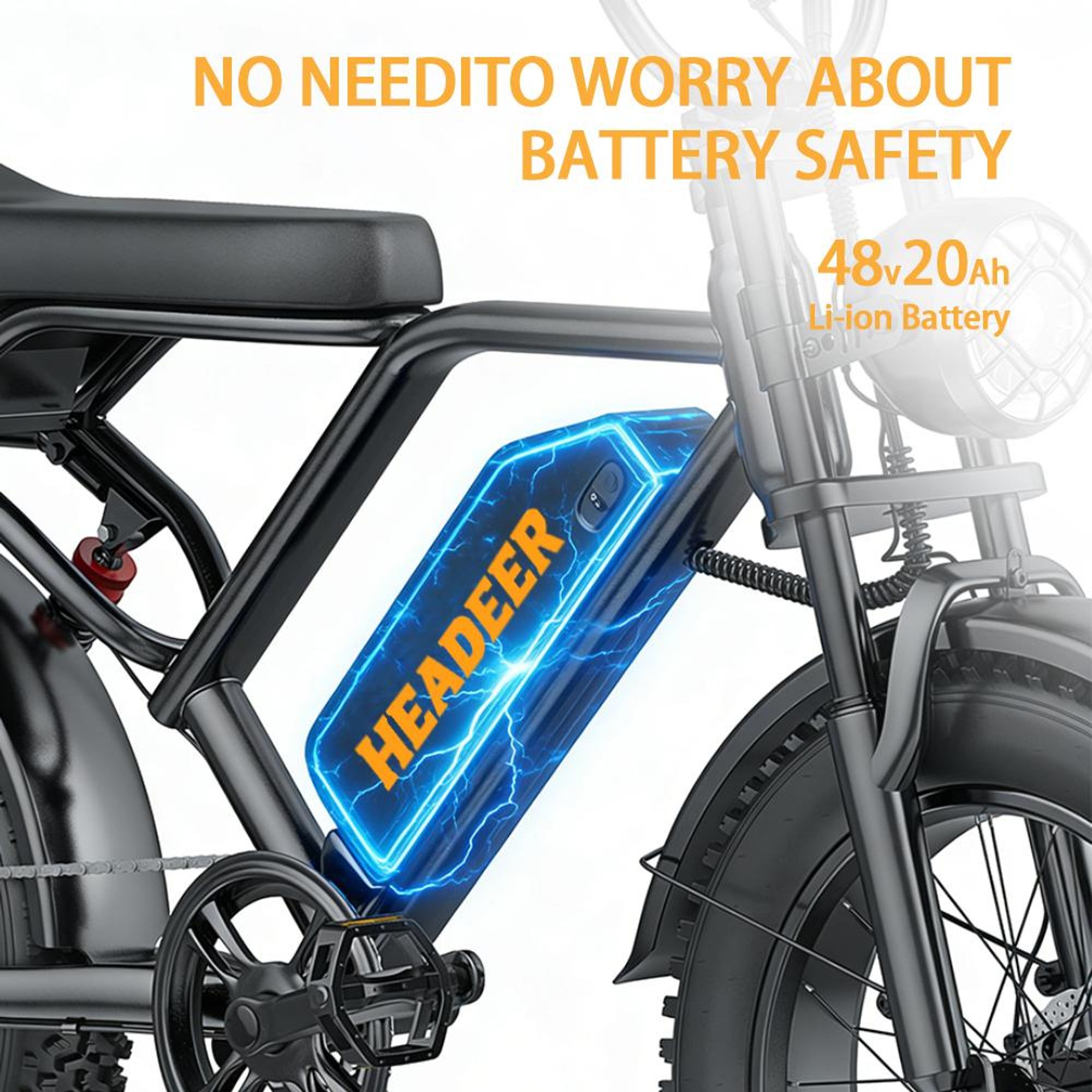 BK20 All-Terrain-E-Bike, 48V 20Ah, 20-Zoll-Offroad-Reifen, Reichweite bis 80 km, 150 kg