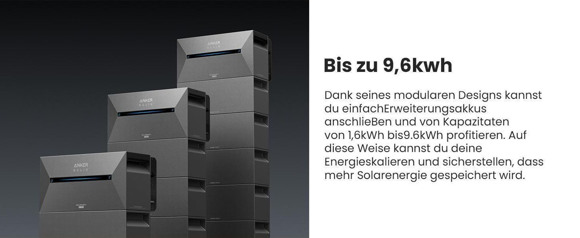 Powerness Balkonkraftwerk mit Speicher, Anker SOLIX E1600 Pro mit 2000W Solarmodule & Anker Smart Meter & 4 Sätze Flachdach Halterung(Schwarz) 0% VAT