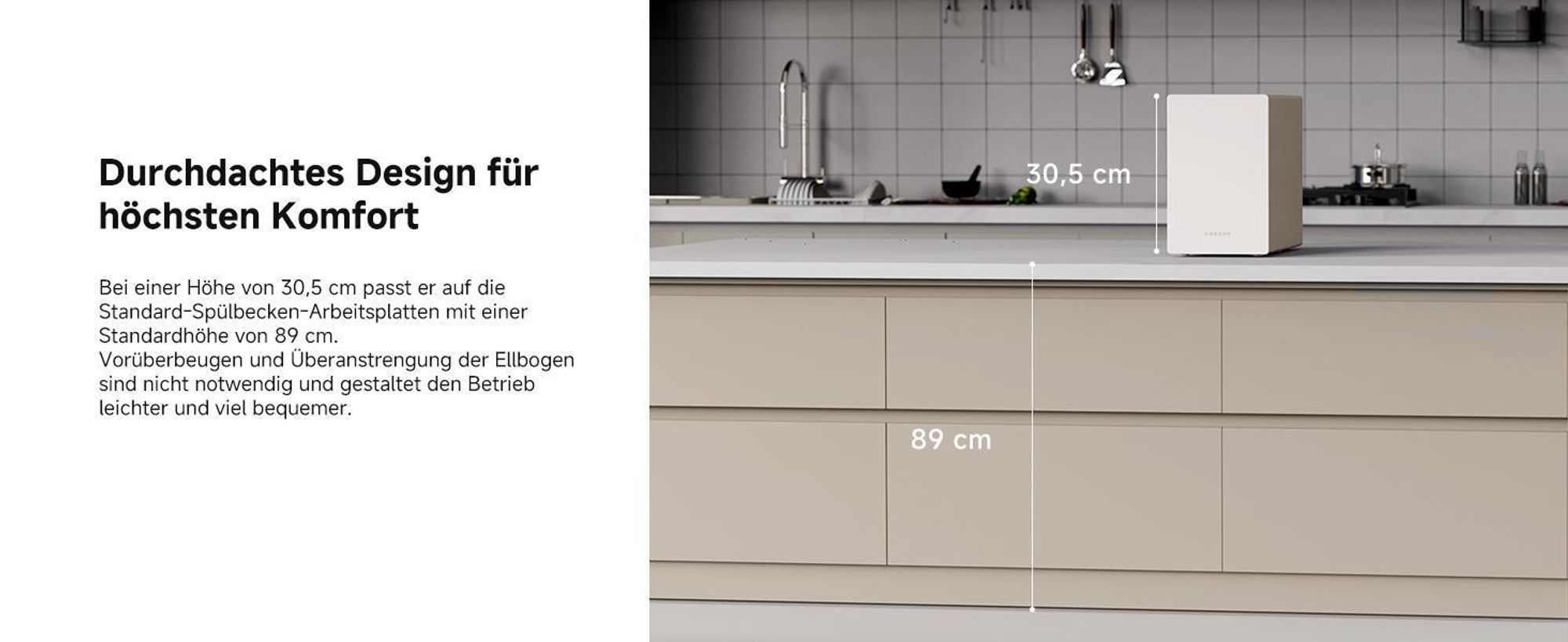 Dreame SF25 Küchenabfallzerkleinerer, Trion Dreiklingensystem, Aktivkohlefilter, Geruchskontrolle, Selbstreinigung bei hohen Temperaturen,2.5L,27dBA