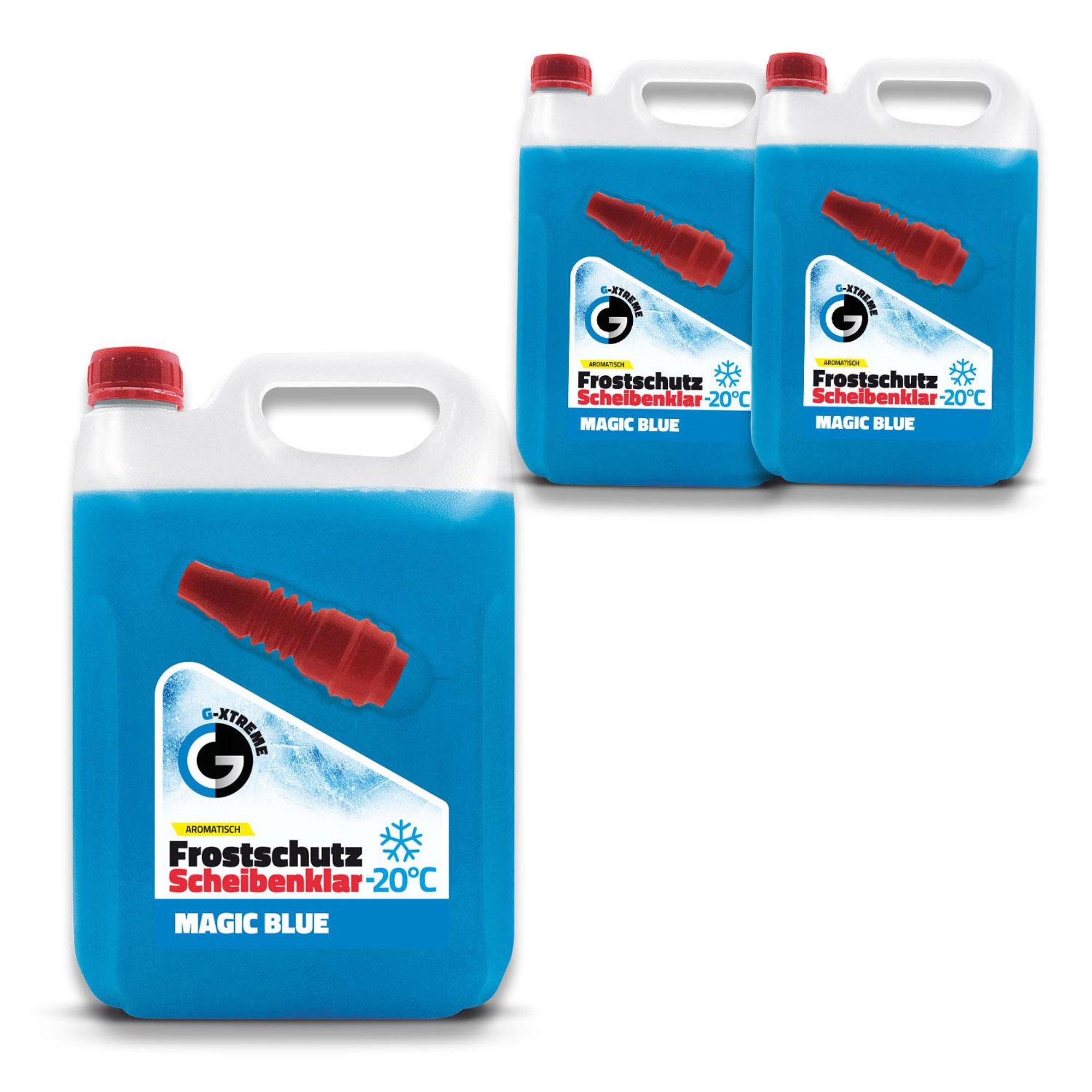 Scheibenfrostschutz mit Magic Blue Duft | Schlierenfreier und effektiver Scheibenreiniger für den Winter | Gebrauchsfertige frostschutzmittel scheibenwaschanlage | 2x5L = 10L