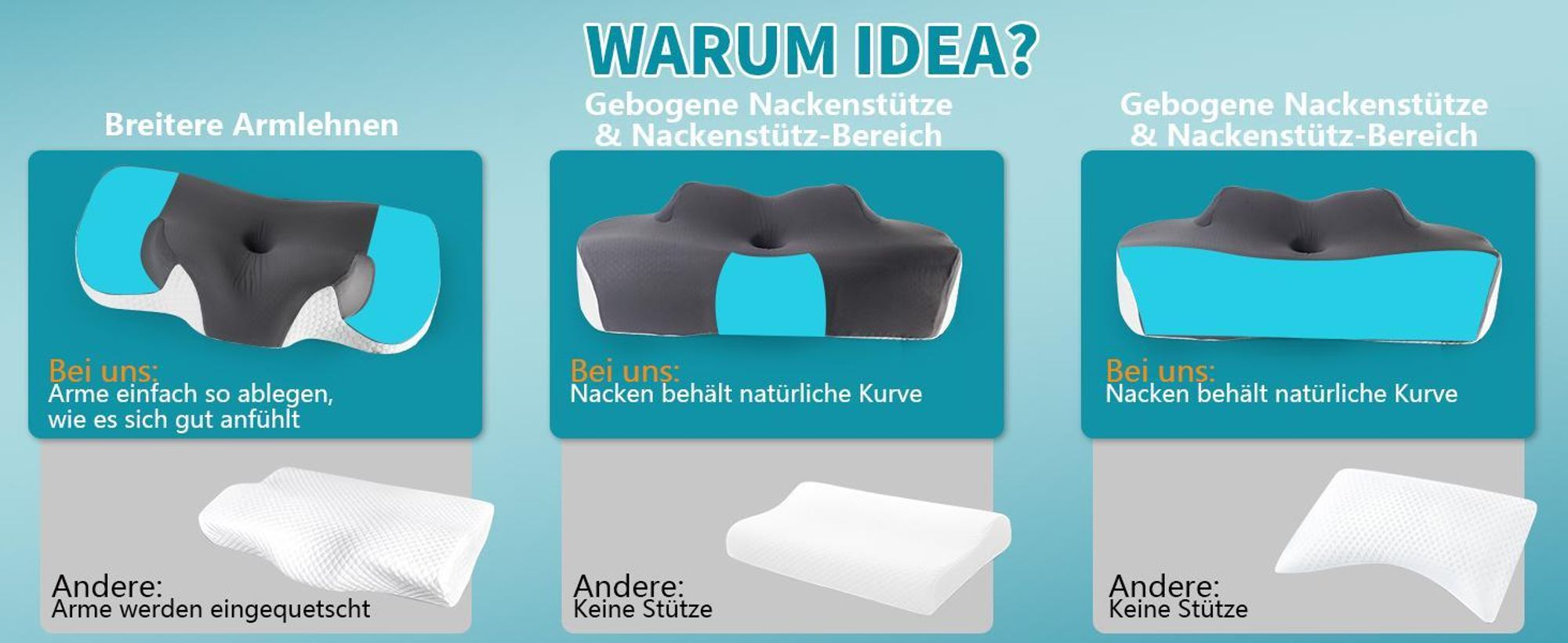 Zwei Höhen - Gebogene Nackenstütze