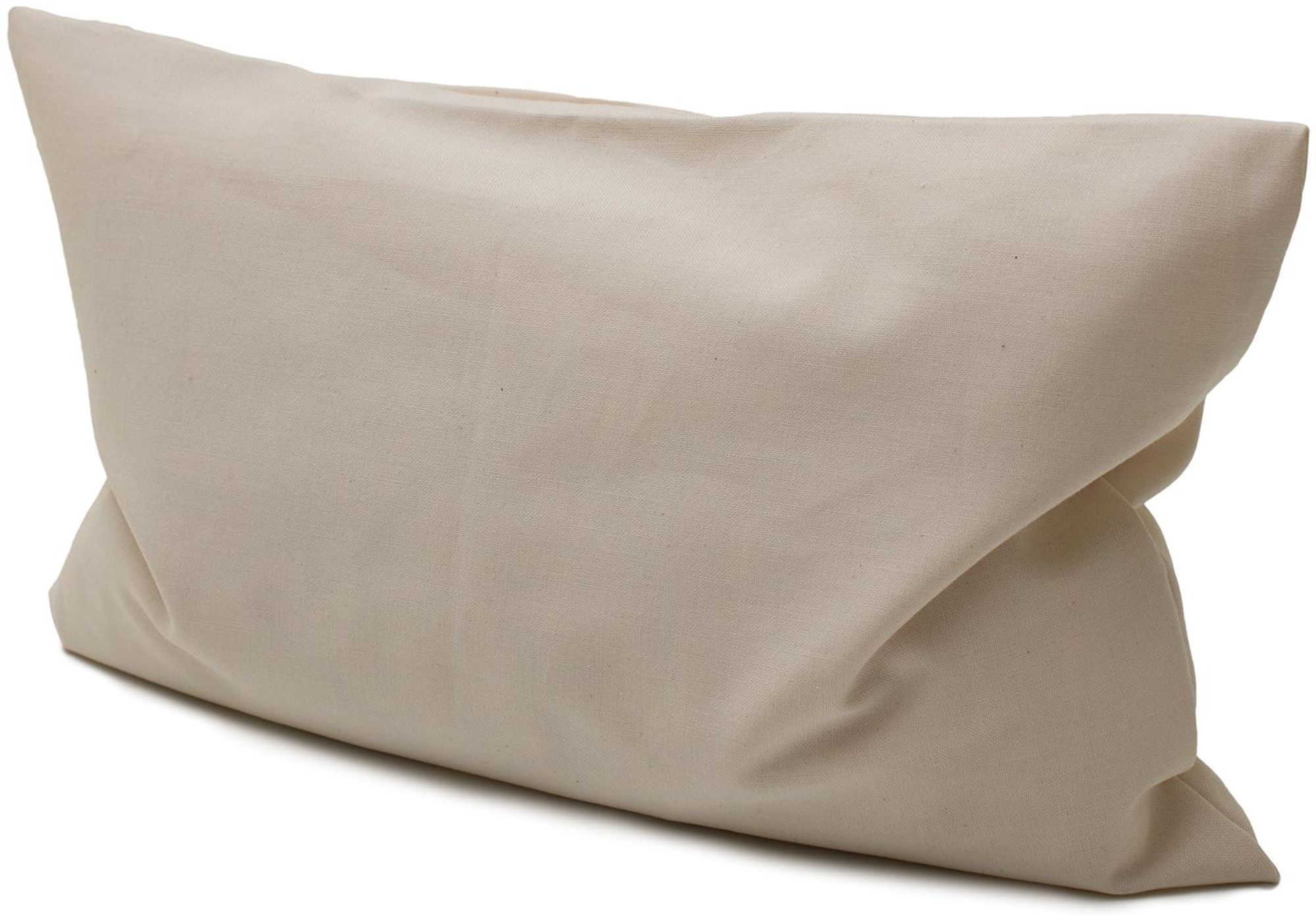 Hirsekissen 20x40cm mit Reißverschluss, Farbe rohweiß - mit Bio Hirseschalen