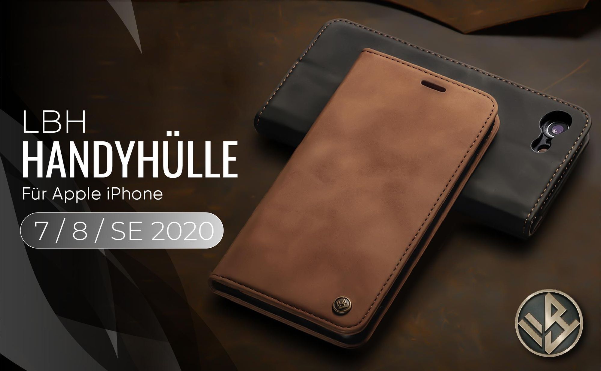 Hochwertige Klapphülle für Apple iPhone 7 / 8 / SE im klassischen Design