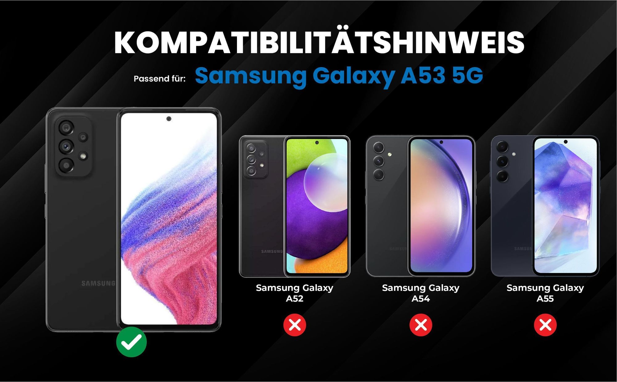Kompatibilitätshinweise Hülle für Samsung Galaxy A53 5G