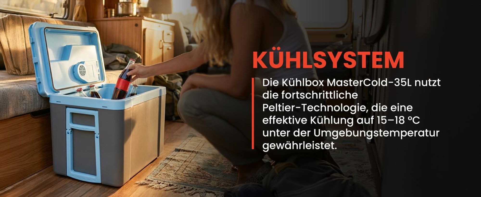 Kühlbox mobiler  35 Liter 12/230V 35 für Camping mit Räder