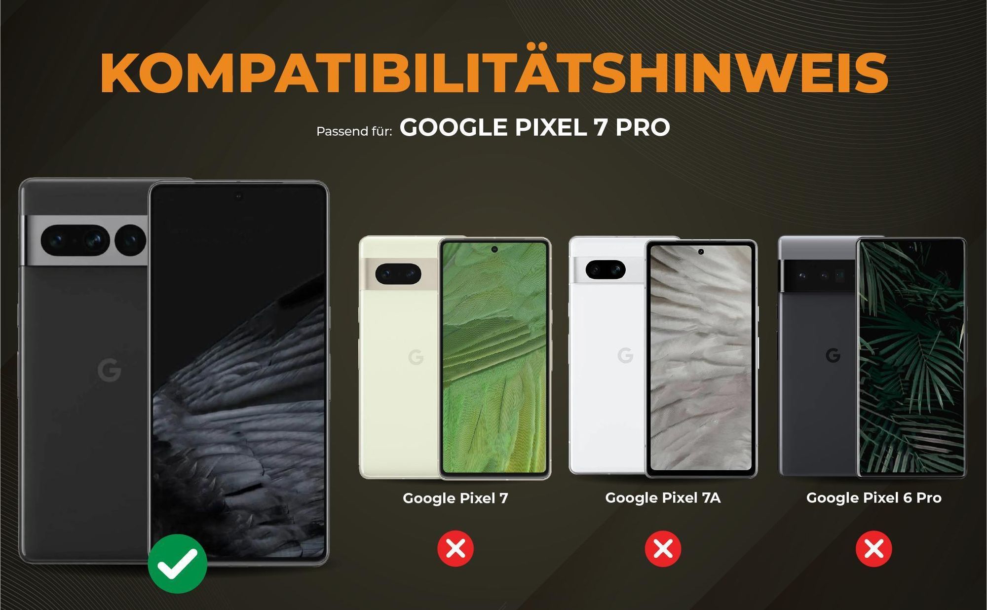 Kompatibilitätshinweise Hülle für Google Pixel 7 Pro