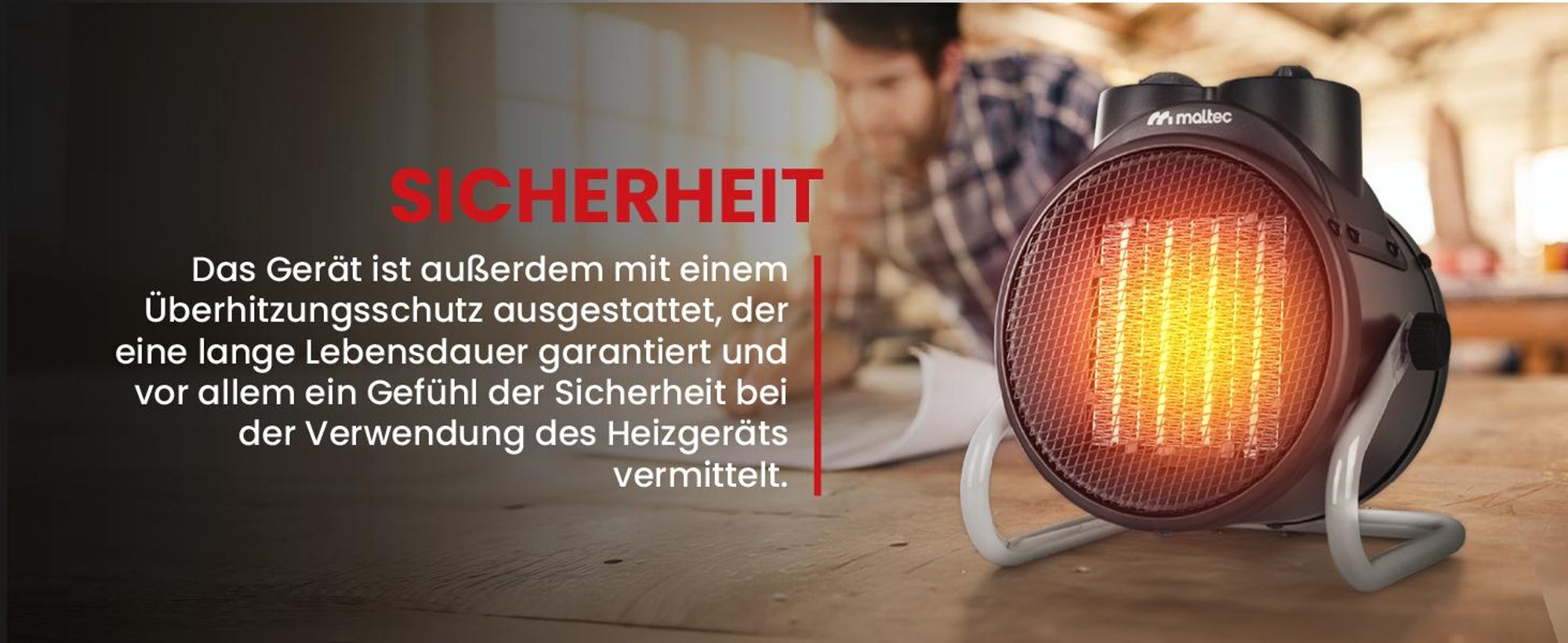 Heizlüfter mit Thermostat für Büro Haus Werkstatt