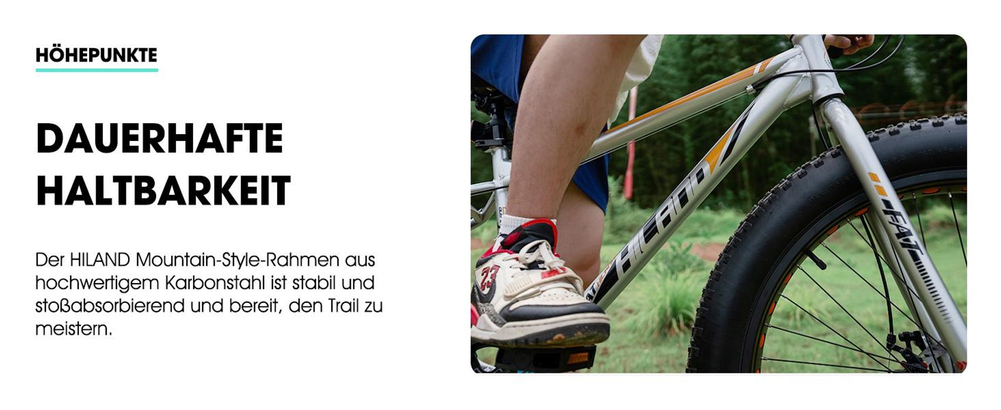 HILAND 20 Zoll Kinderfahrrad mit 4.0 Fat Tire, Shimano 7-Gang, Geeignet für Strand, Schnee, Kinder Mountainbike Jungen Mädchen, Silber