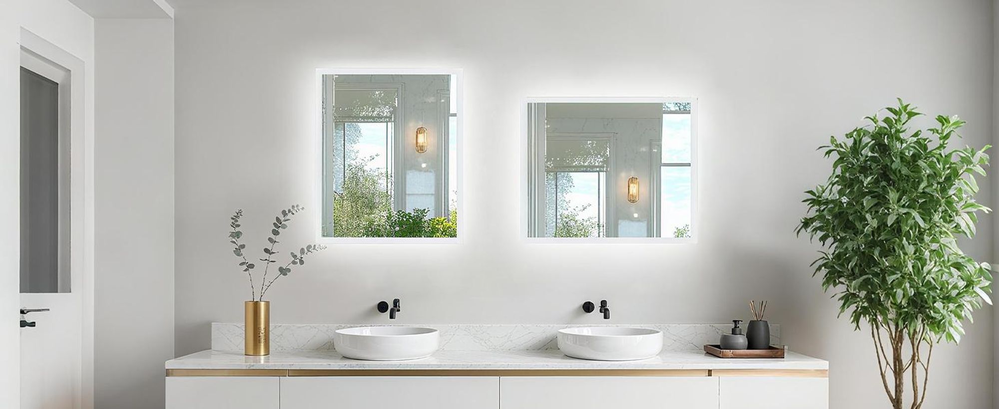 WISFOR Badspiegel mit Beleuchtung beschlagfrei 60×50cm, LED Badspiegel Lichtspiegel Wandspiegel mit Touch-schalter Dimmbar