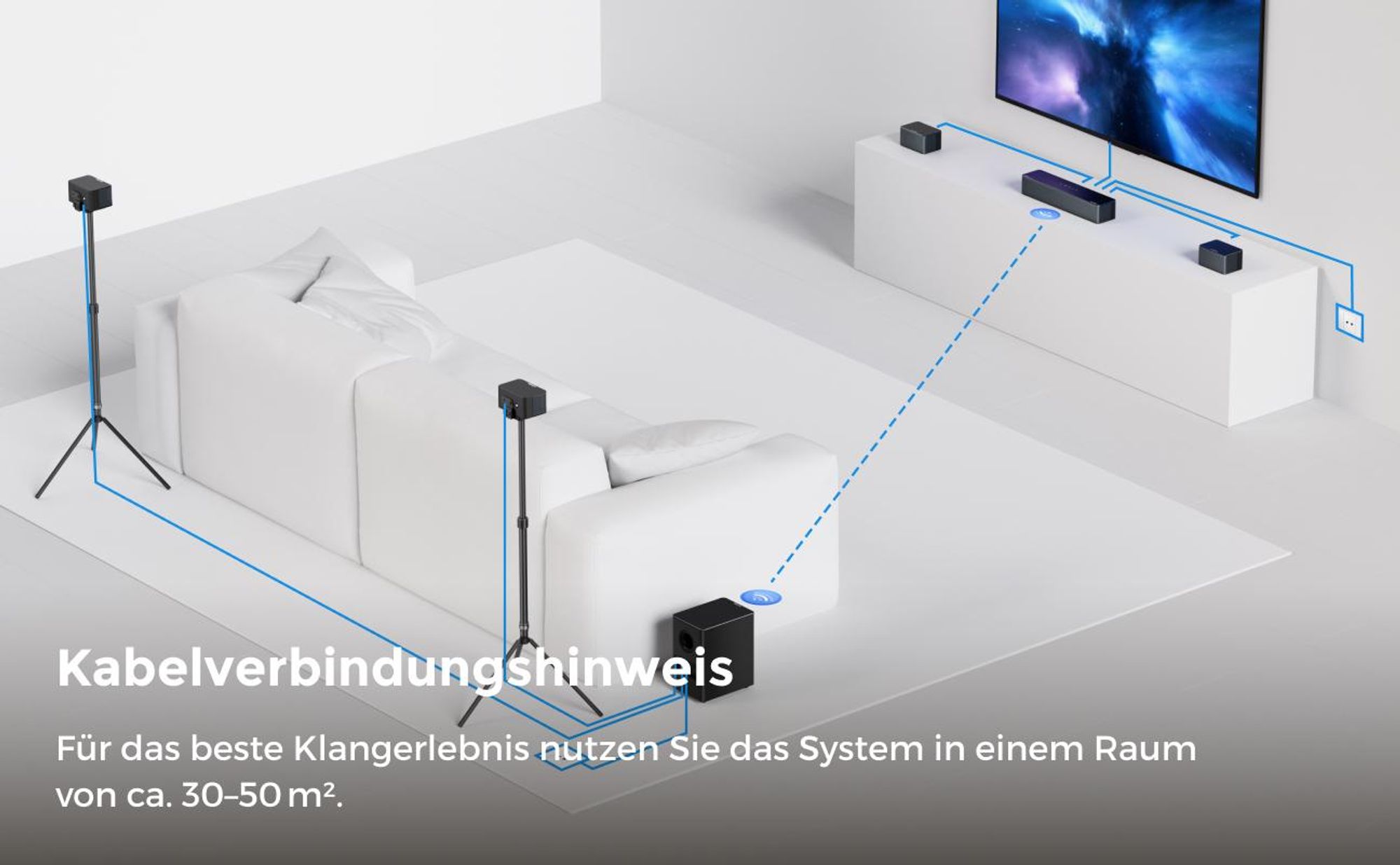 ULTIMEA 7.1 Dolby Atmos Soundbar für TV, Heimkino Sound Surround System, Poseidon D80 Boom