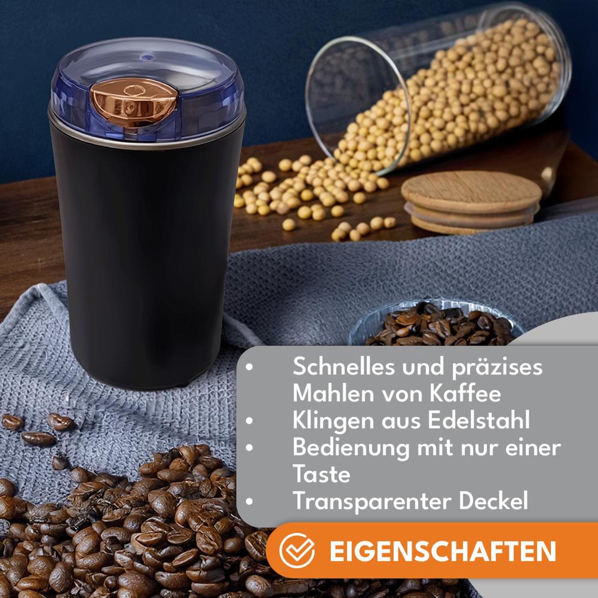 Macinacaffè Elettrico In Acciaio Inox – Kaffeemühle – Macina Chicchi, Presa Europea