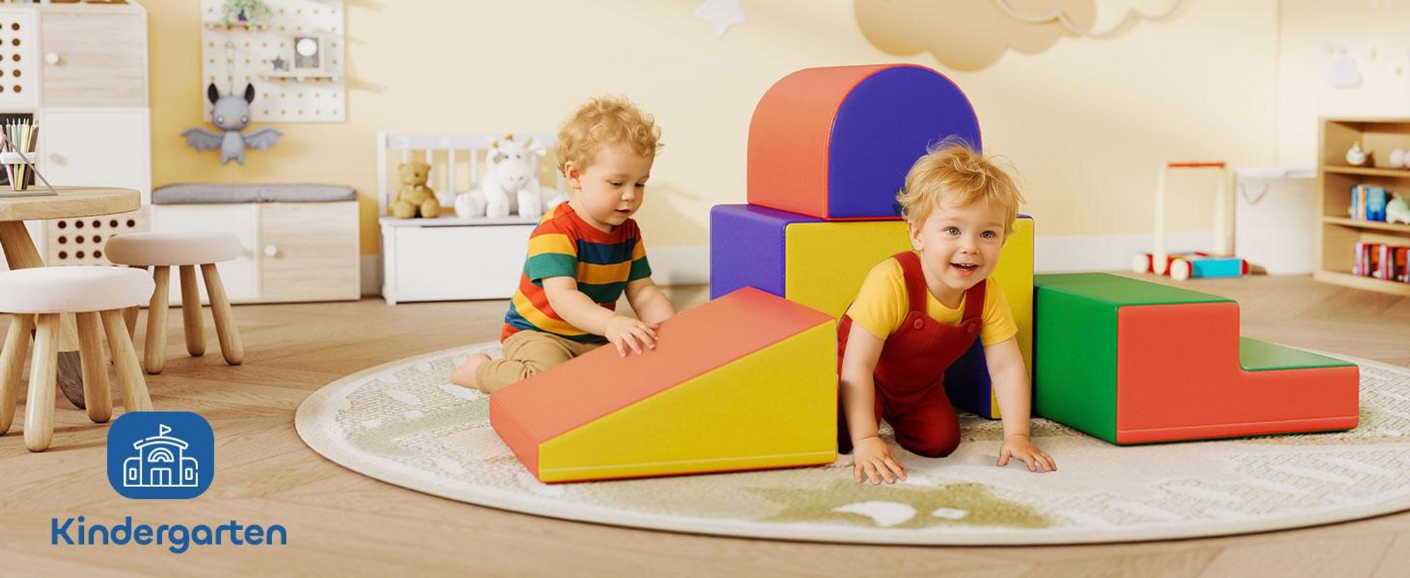 HOMCOM 4-częściowe klocki piankowe dla dzieci, miękkie klocki do wspinaczki, miękkie klocki piankowe, gigantyczne klocki, zabawka konstrukcyjna, duże klocki, zestaw klocków dla niemowląt i małych dzieci, czerwony