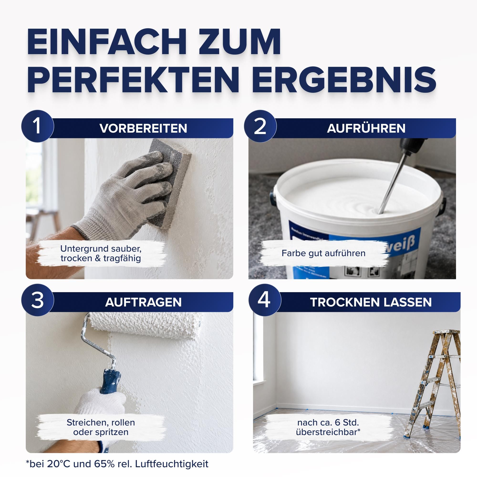 Plid Wandfarbe Polarweiß 10 Liter, matt, emissions- und geruchsarm