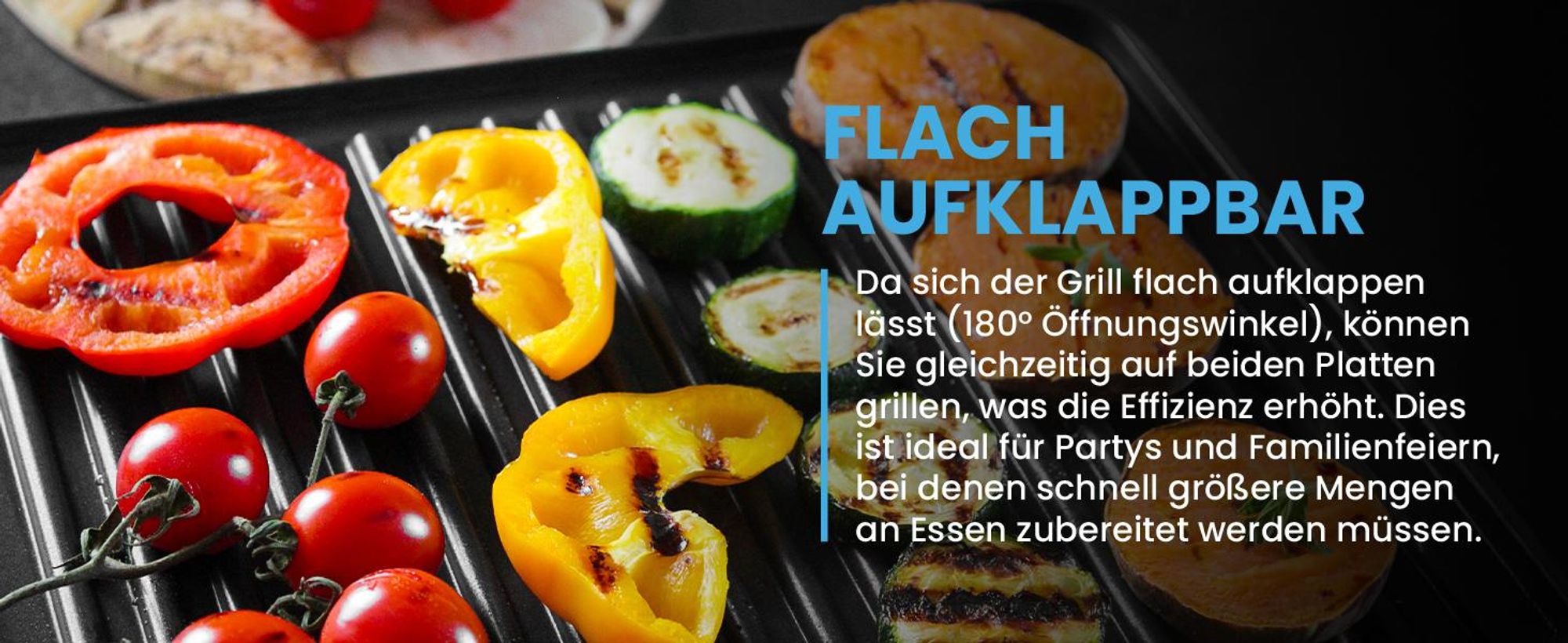 Kontaktgrill mit Auffangschale mit drei Frittierstufen