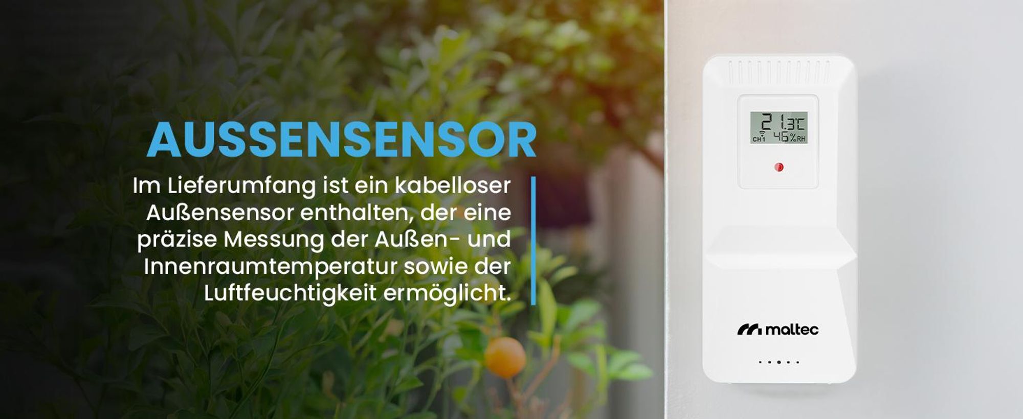 Kleine Wetterstation mit außensensor mit Thermometer Hygrometer