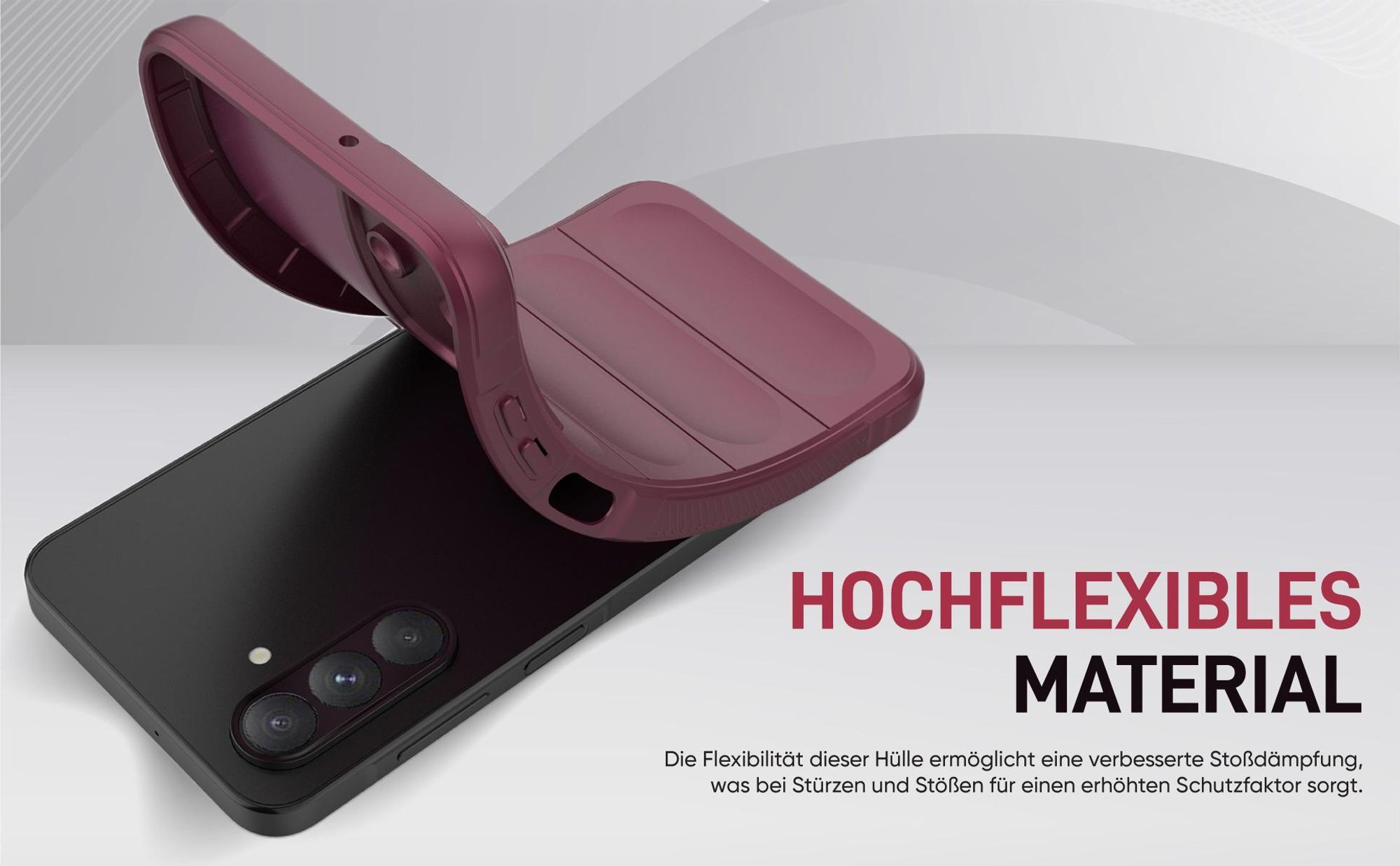 Stoßfestes und flexbiles Handy Case mit Griffzonen in Lila für Samsung Galaxy A17 5G