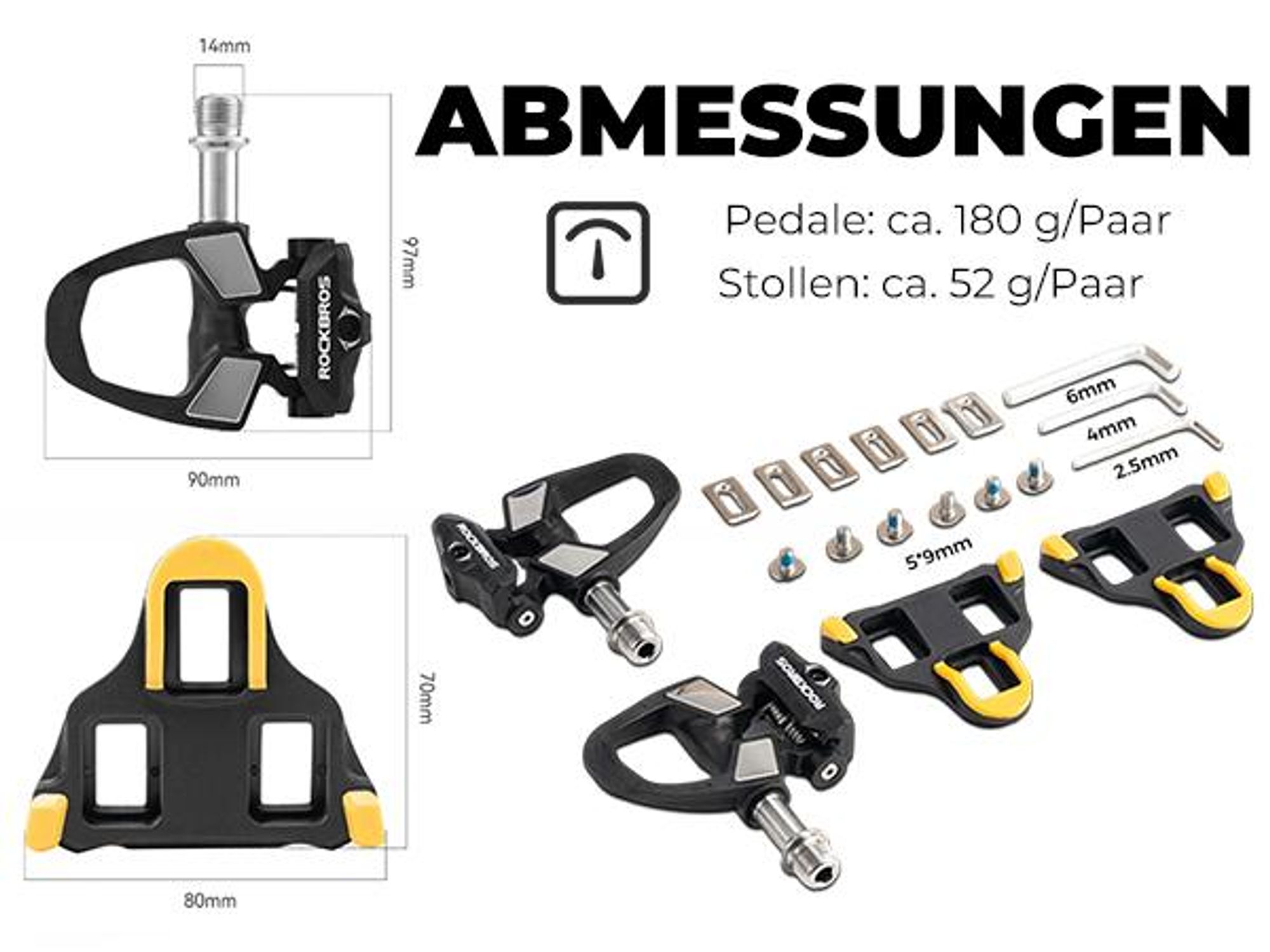 ROCKBROS SPD Fahrradpedale Carbon Ultraleicht Klickpedale & Clipless Pedals für MTB, Rennrad