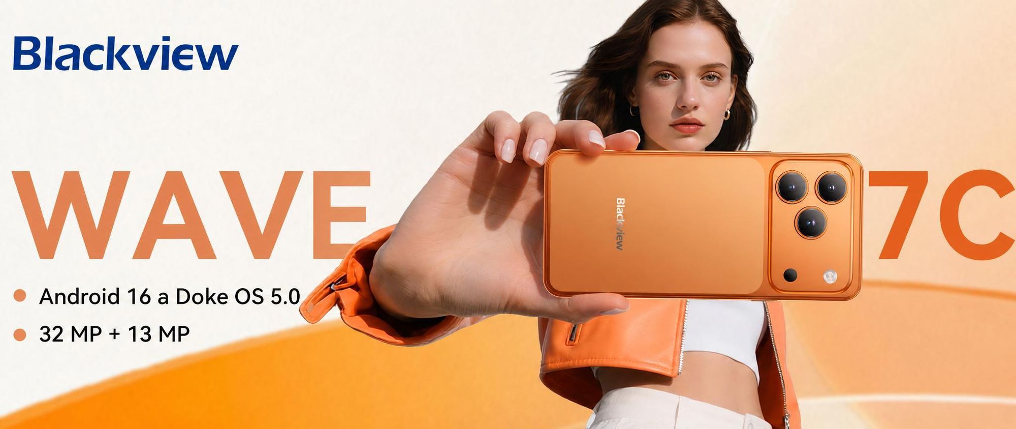 2026 Blackview WAVE 7C – mobilní telefon bez smlouvy, 6,56", Android 16, 16 GB + 64 GB / 2 TB TF, Face ID, 5000 mAh, 32 MP, Dual-SIM, Wi-Fi 5, IP54