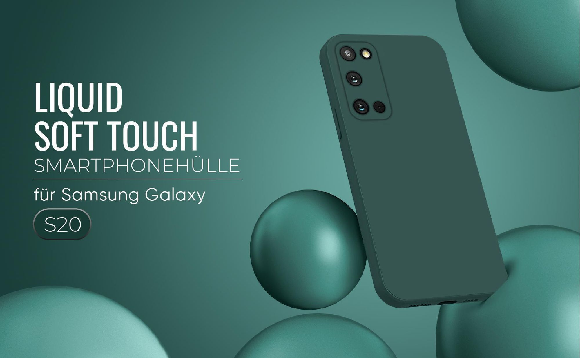Liquid Soft Touch Smartphone Hülle in Grün für Samsung Galaxy S20