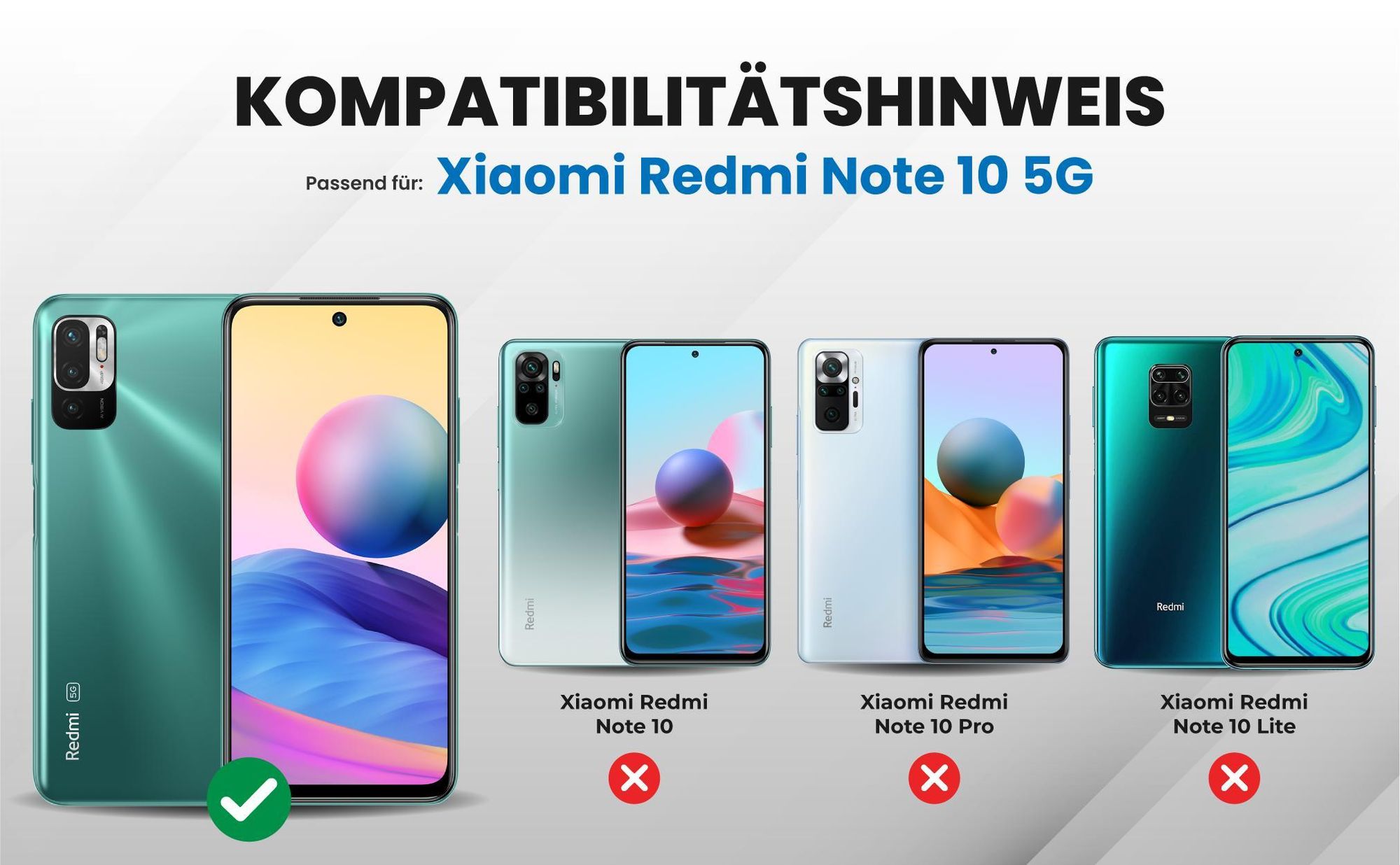 Kompatibilitätshinweise Hülle für Xiaomi Redmi Note 10 5G
