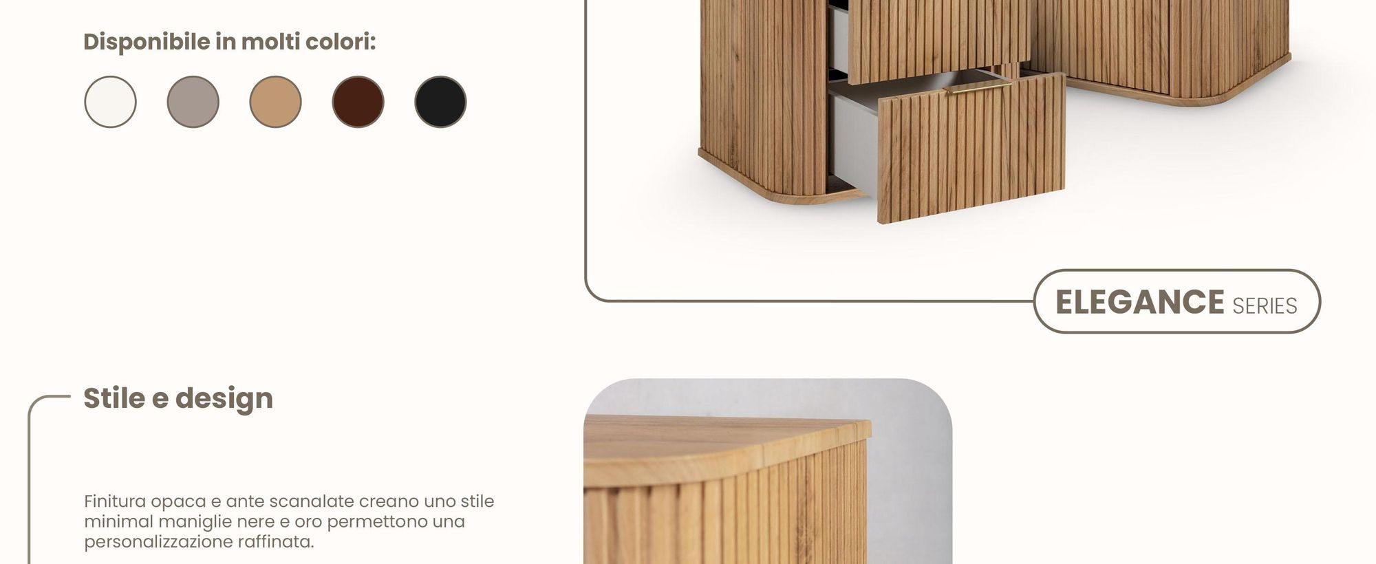 Mobile da bagno 60 CM Marrone opaco MDF 2 cassetti