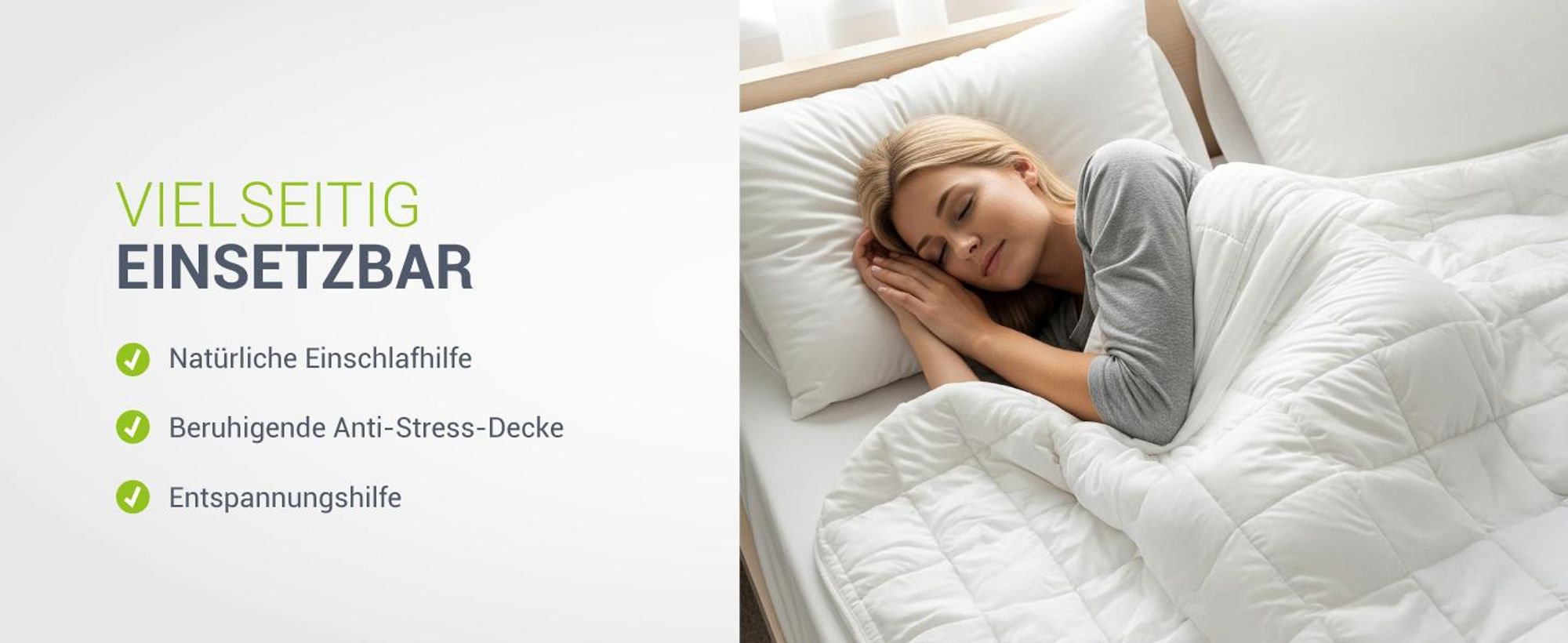 Juskys Gewichtsdecke 135x200 – weiß, schwere Therapiedecke gegen Unruhe – 7 kg