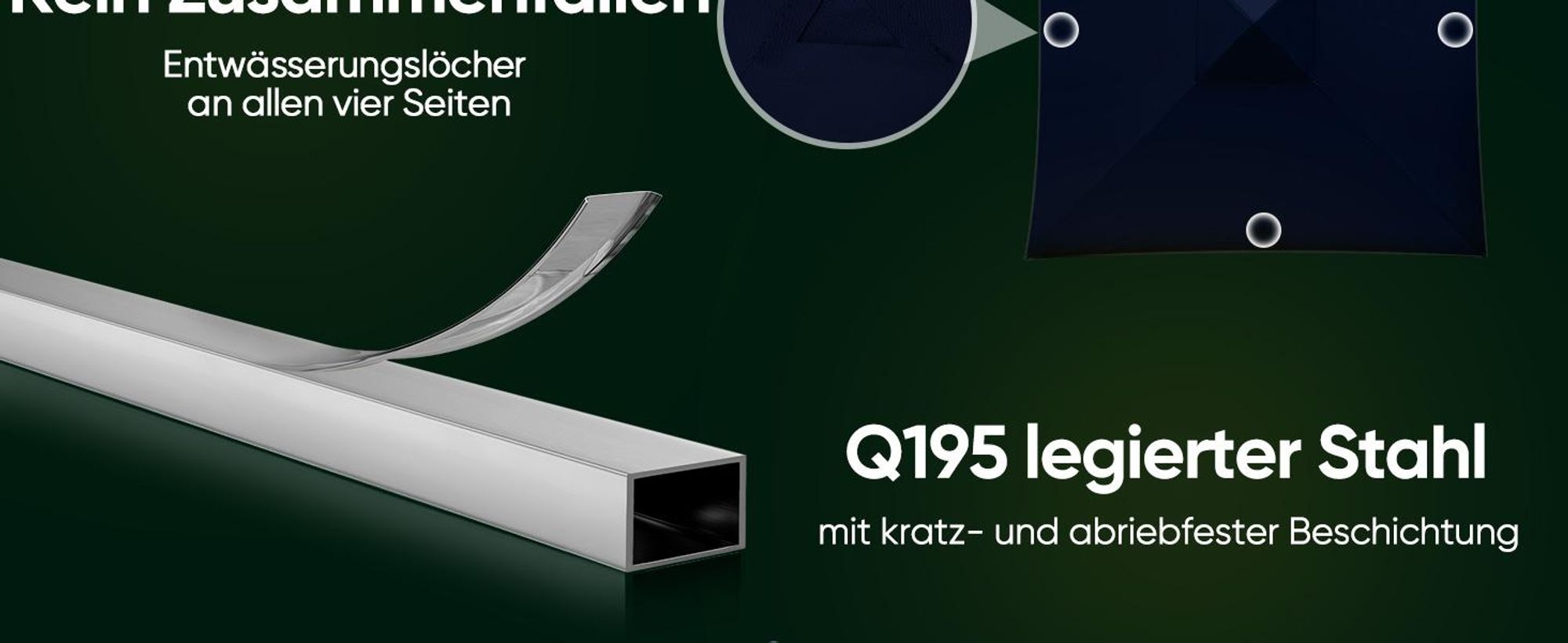 Quictent Pavillon 3x3m Wasserdicht Faltpavillon Stabil Winterfest, Pop-Up Klicksystem, UV-Schutz 50+, Gartenzelt, Partyzelt, Festzelt Blau
