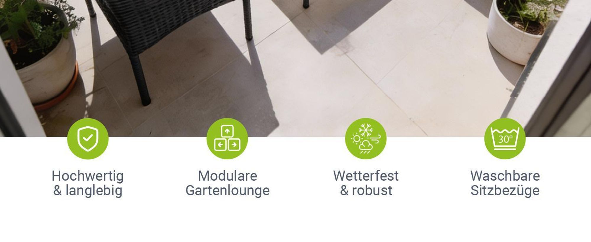 Juskys Polyrattan Gartenmöbel-Set Fort Myers inkl. Abdeckung - Tisch, Sofa & 2 Stühle - Schwarz Grau