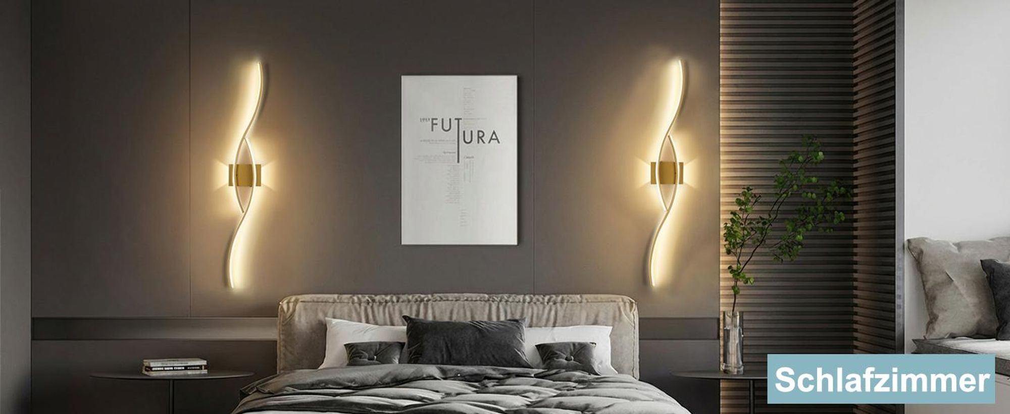 LED Wandleuchte Innen Modern Dimmbar 3 Farbtemperaturen Wiederaufladbar Wandlampe mit Fernbedienung