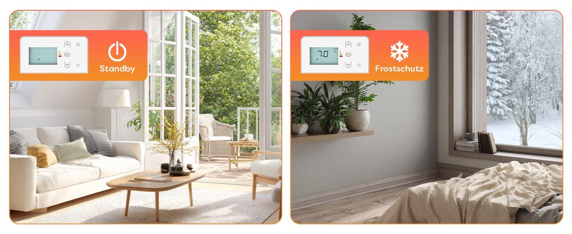 CIARRA Elektro-Heizkörper Keramik-heizkörper Heizung Thermostat mit PID 1000 W 10 m² CBHT10E