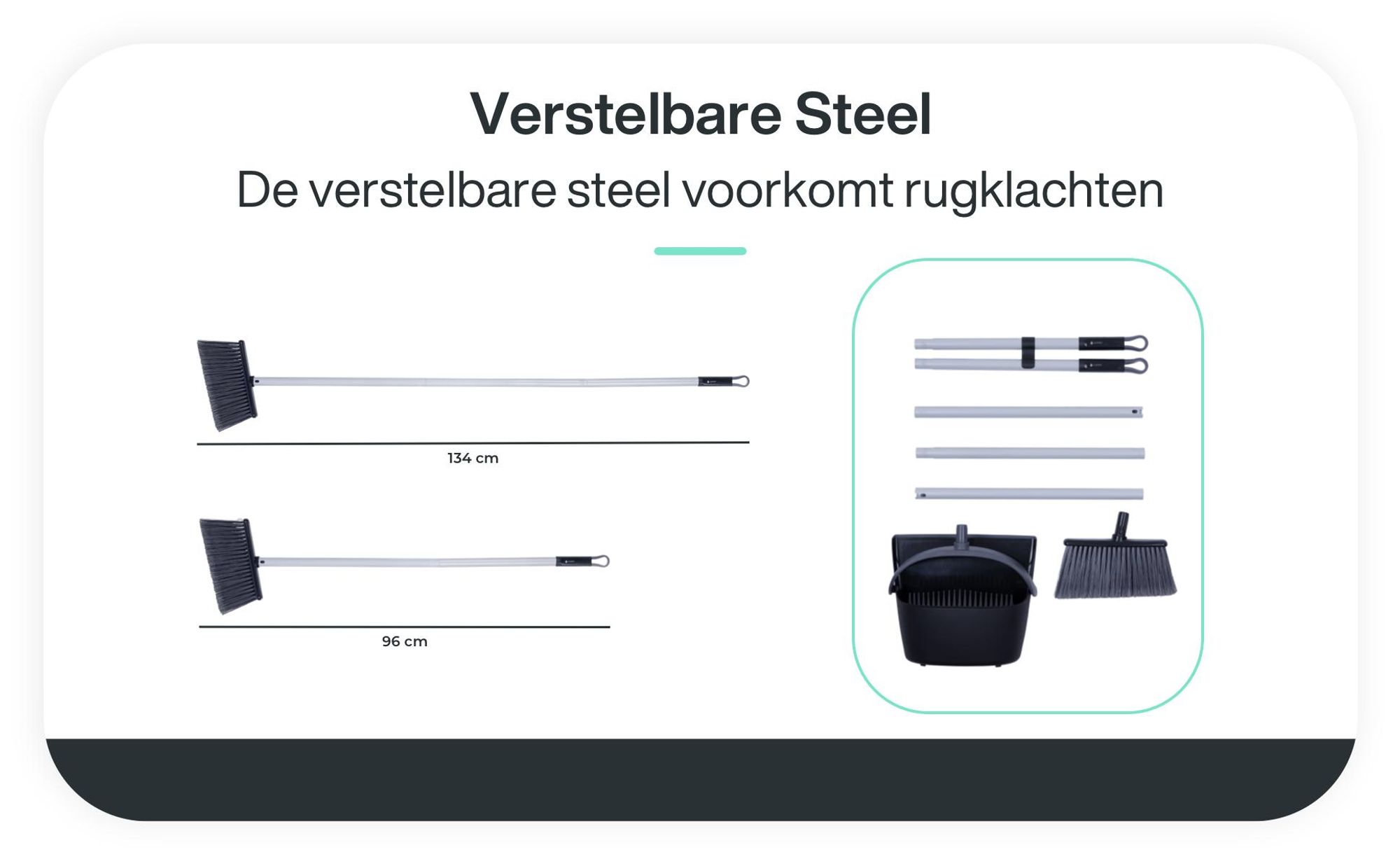 Stoffer met verstelbare steel voor verschillende hoogtes
