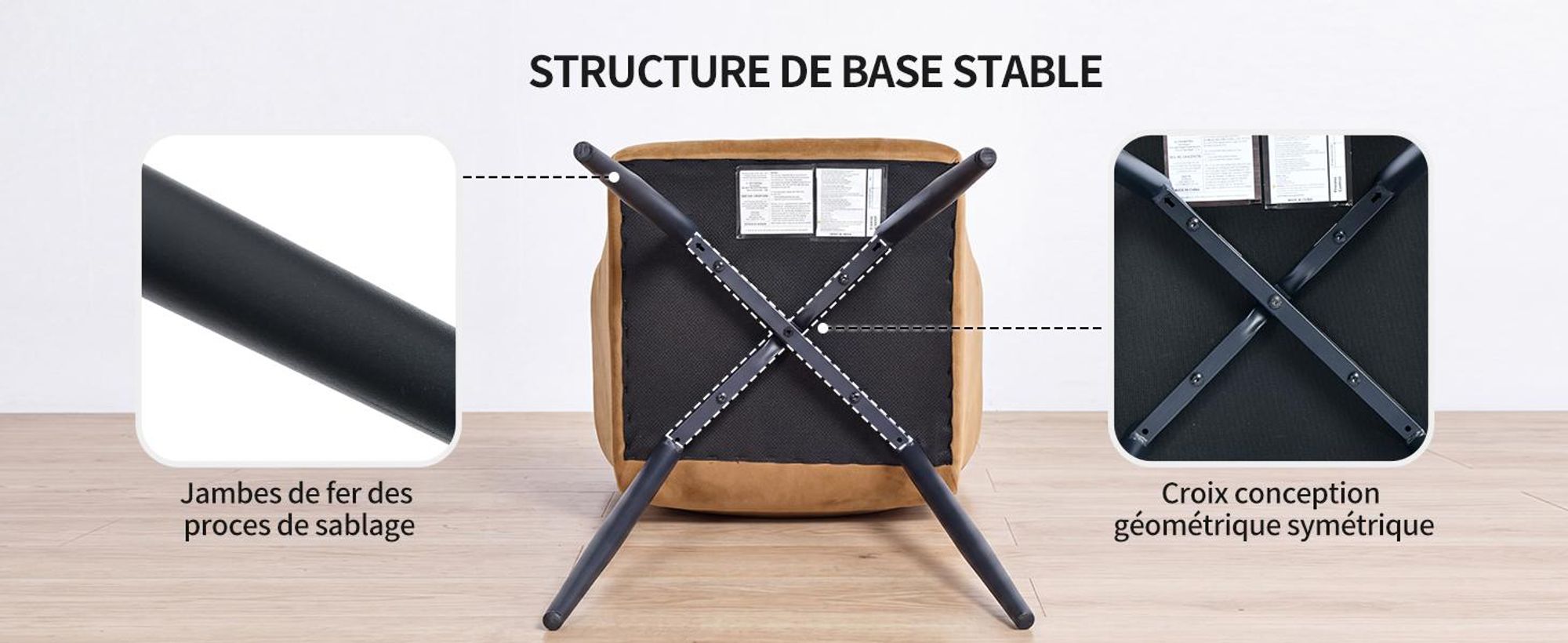 Duhome Chaises de salle à manger set de 4 chaises de cuisine chaise de salon chaise rembourrée avec pieds en métal velours chaise, jaune