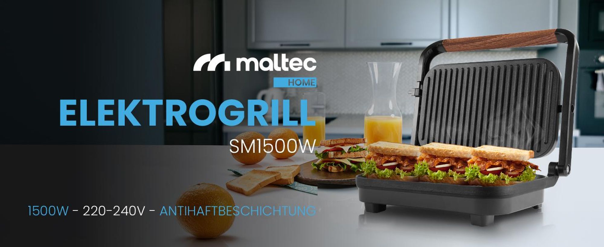 Elektro-Kontaktgrill Antihaft für Sandwiches und Panini