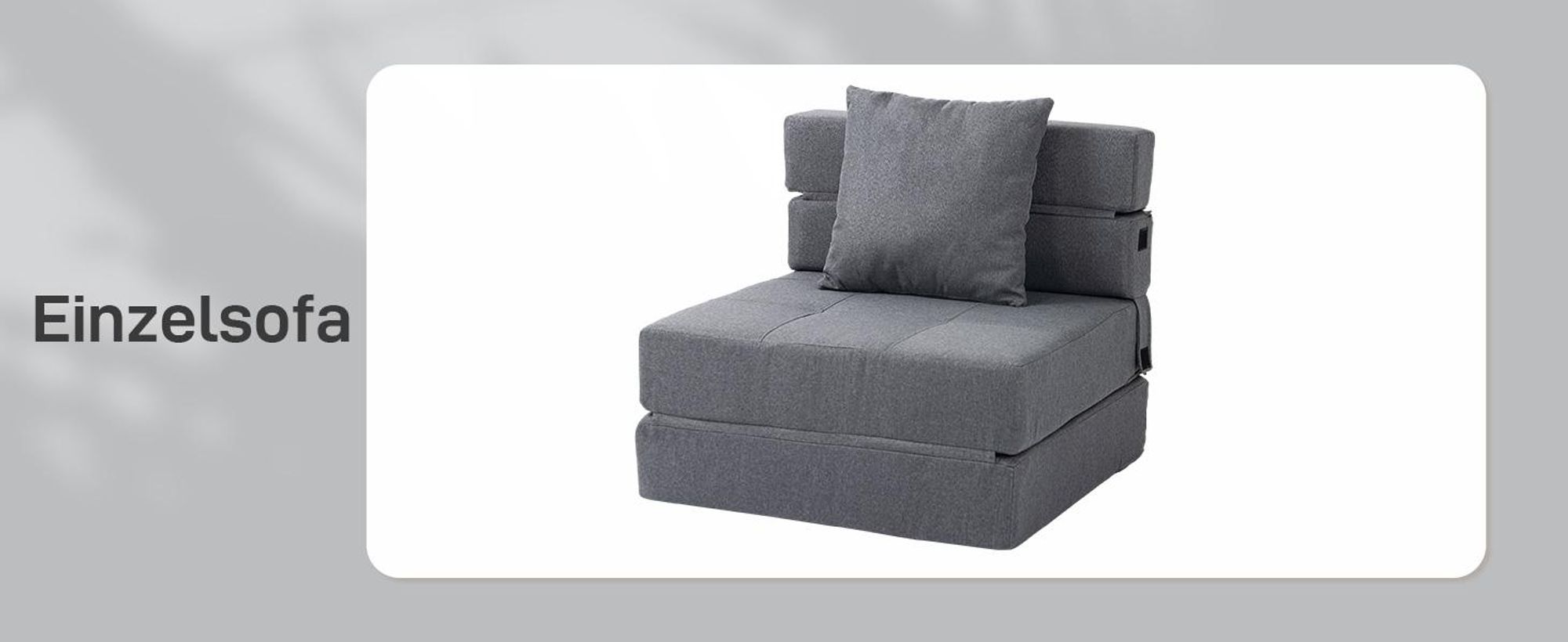 HOMCOM Schlafsessel Schlafsofa Sofabett Einzelsofa mit Waschbarem Kissen Grau