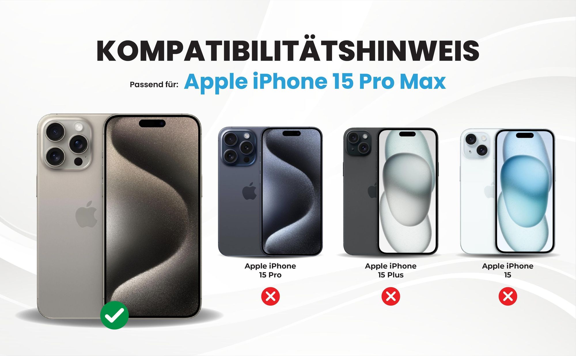 Kompatibilitätshinweise Hülle für Apple iPhone 15 Pro Max