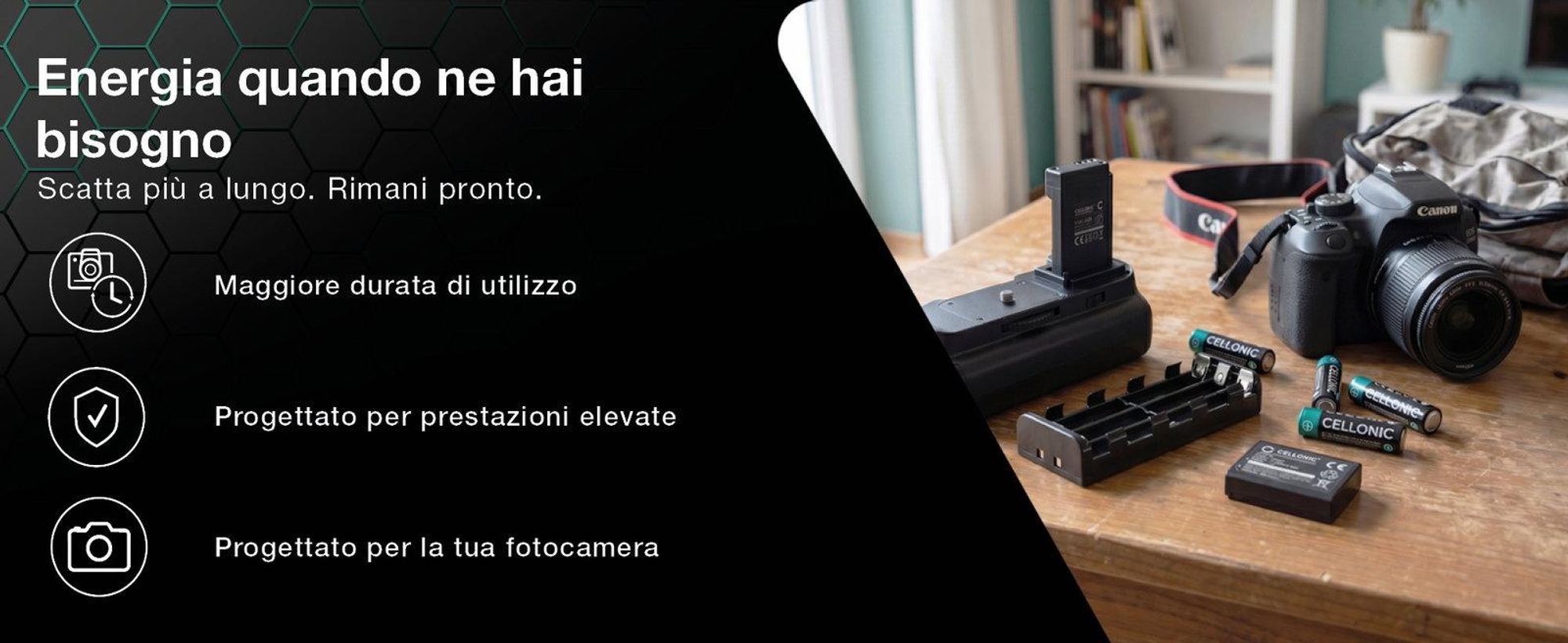 CELLONIC Impugnatura BG-E10 compatibile con Battery grip per fotocamera fotografia verticale multifunzione portabatterie LP-E10