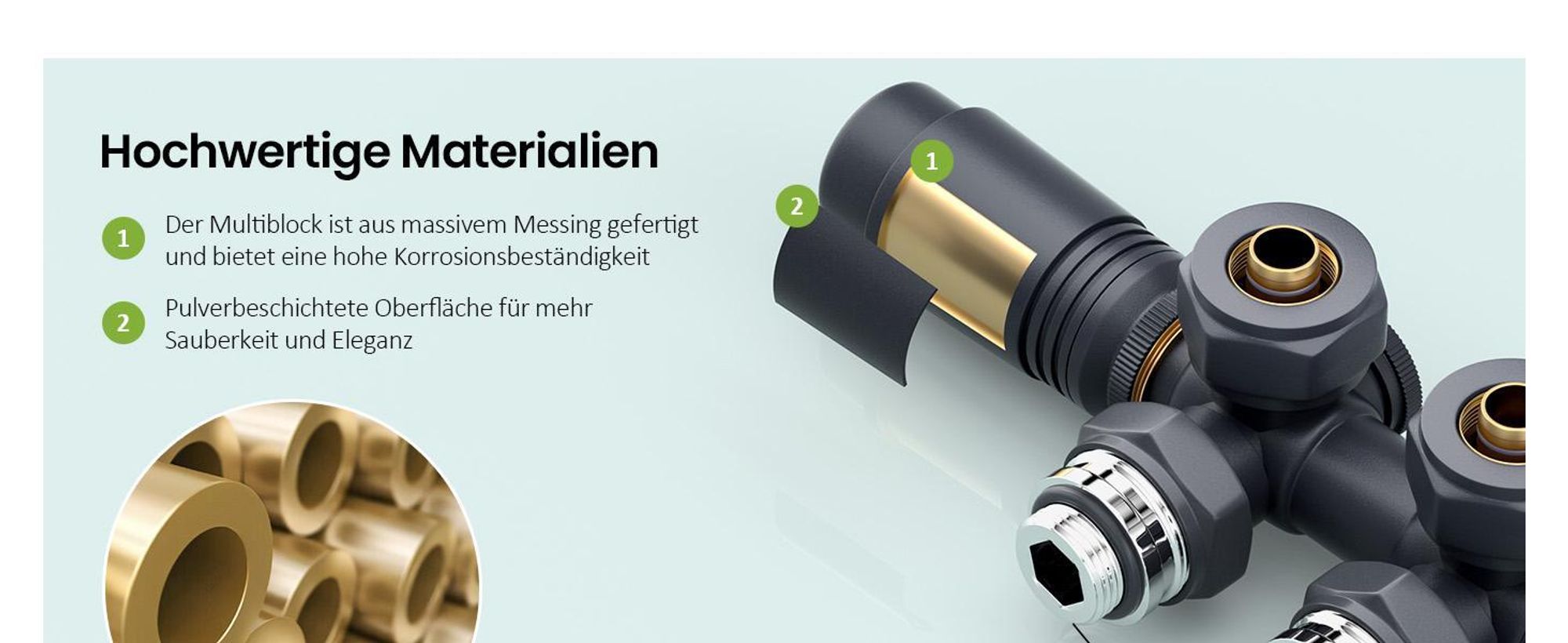 S'AFIELINA Heizkörper Anschlussgarnitur Multiblock Set Heizkörper 15mm/16mm, Anthrazit, Messing,G 1/2" Gewinde,Für Eckmontage und Durchgangsform