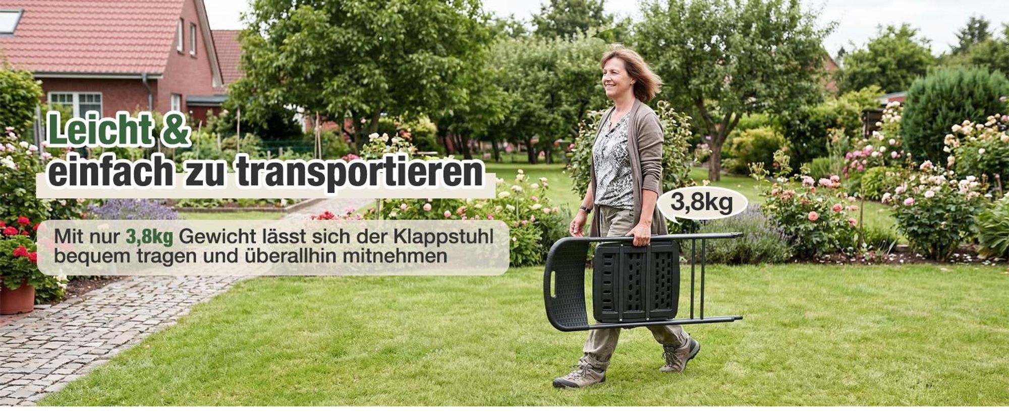 Klappstuhl Set bis 150kg belastbar faltbar stabil Terrasse Gartenstuhl 2er Set